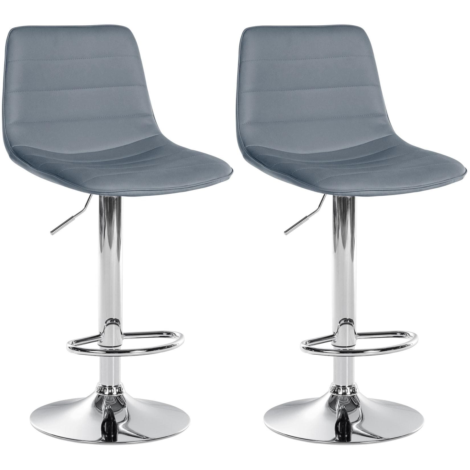 CLP 2er Set Barhocker Lex Höhenverstellbar Kunstleder Schwarz