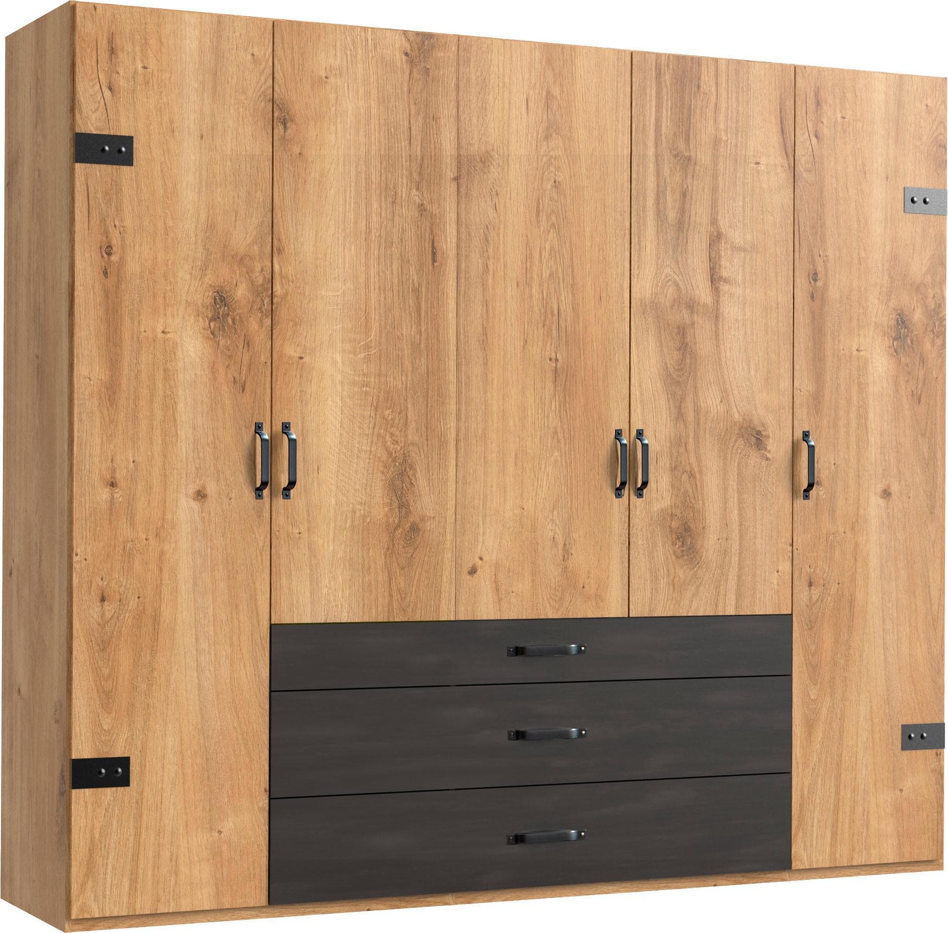 WIMEX Kleiderschrank Detroit Beige Metall Vintage-Optik