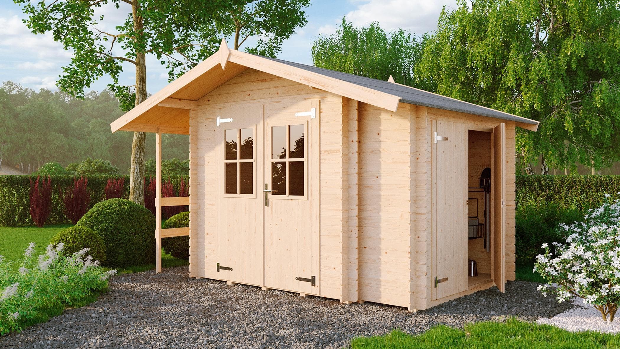 Lasita Maja Gartenhaus Narva 476 Blockbohlensystem