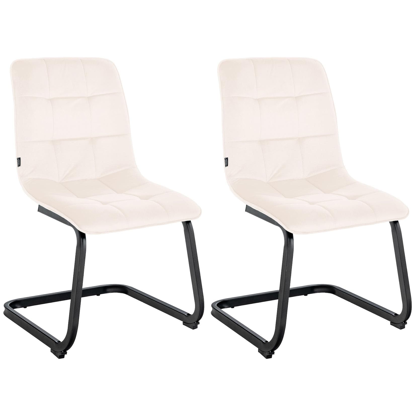 CLP 2er Set Esszimmerstuhl Vermont Samt-Bezug Gepolsterter Freischwinger