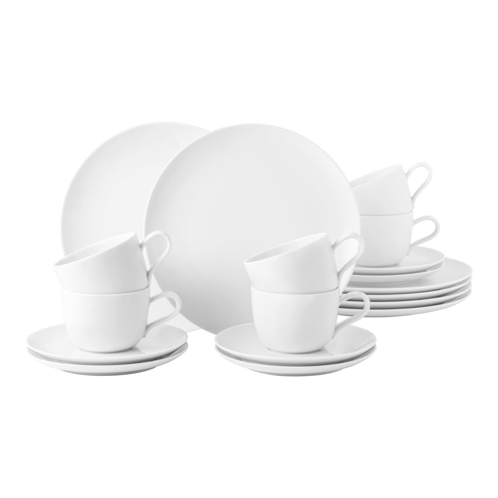 Seltmann Weiden Kaffeeservice Liberty Weiß 18-teilig Porzellan