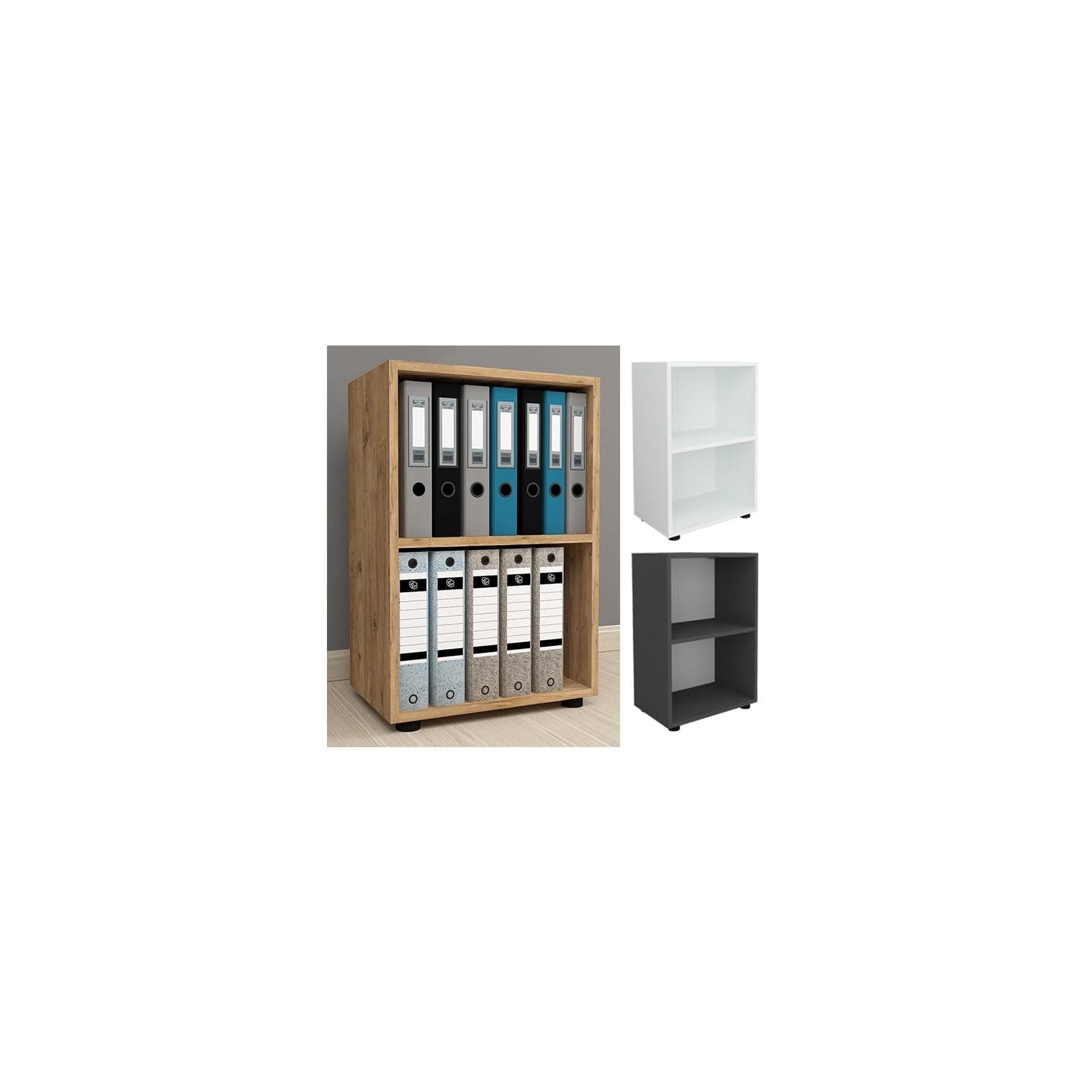 VCM Holzregal Ulas 2f Weiß Büroregal mit 2 Fächern
