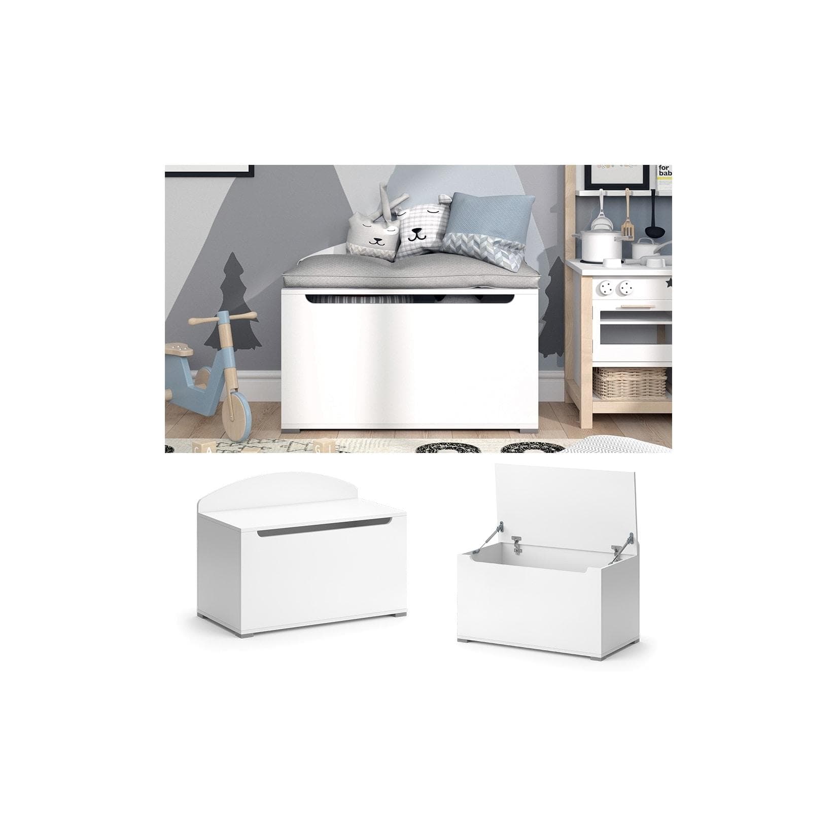 Weißes Bücherregal mit Deckel