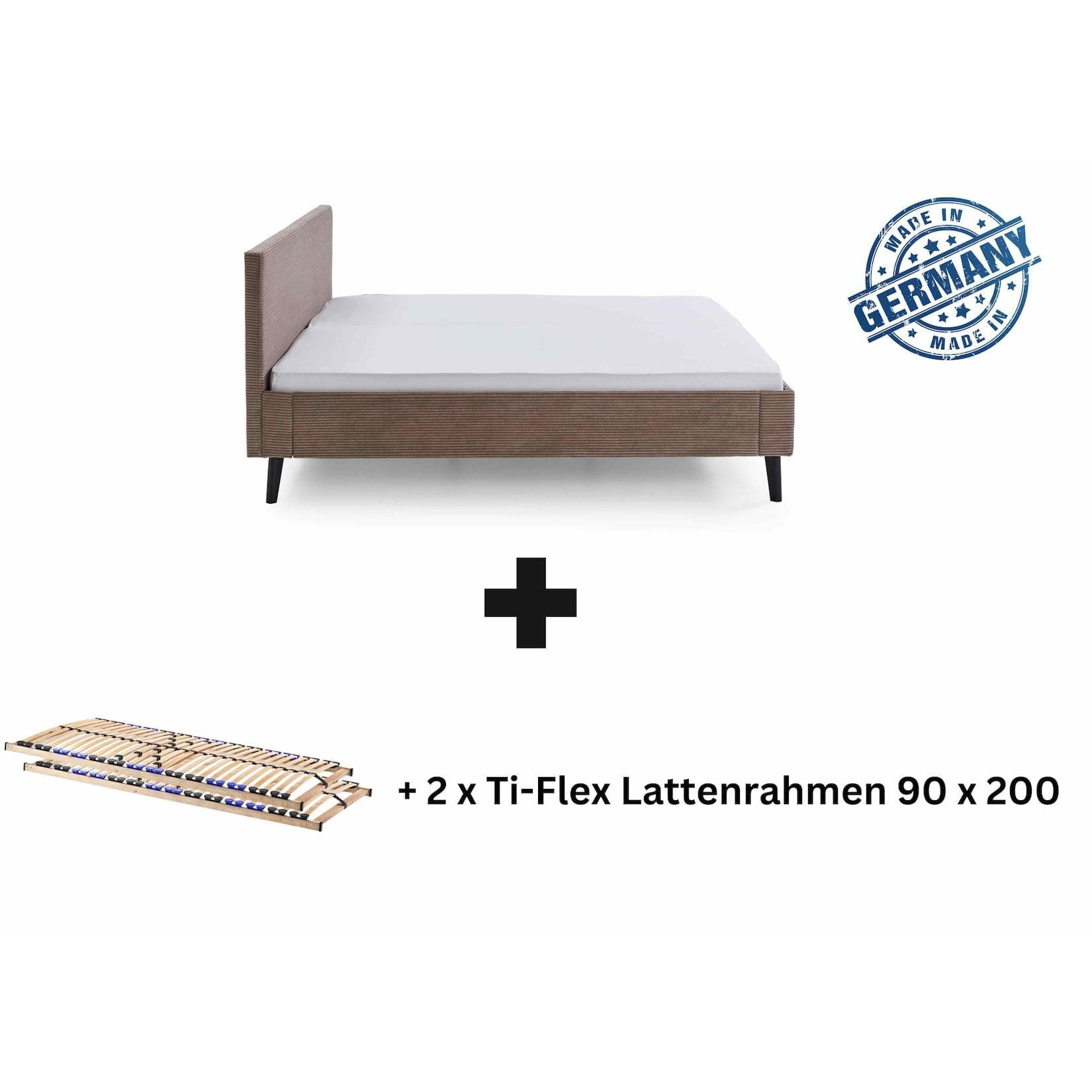 Netto-Online Polsterbett Viola Taupe Gepolstert