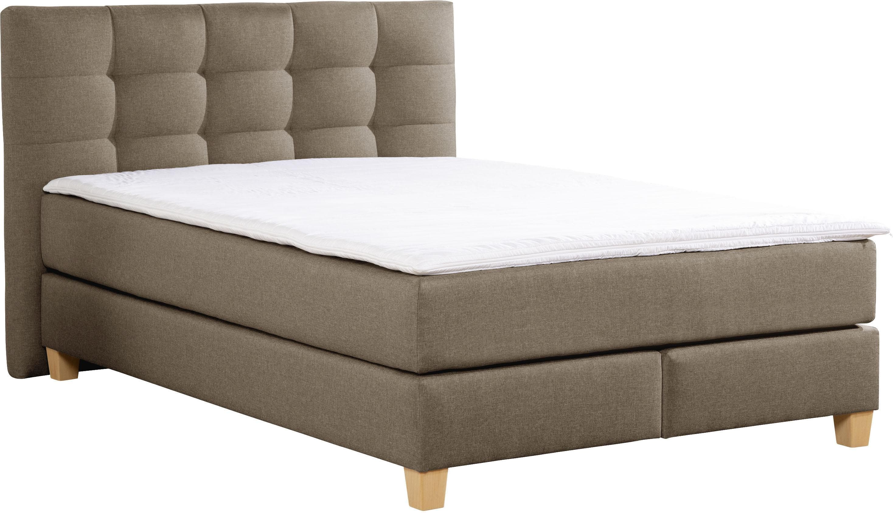 HOME AFFAIRE Boxspringbett Moulay Braun 154x231 cm mit Topper