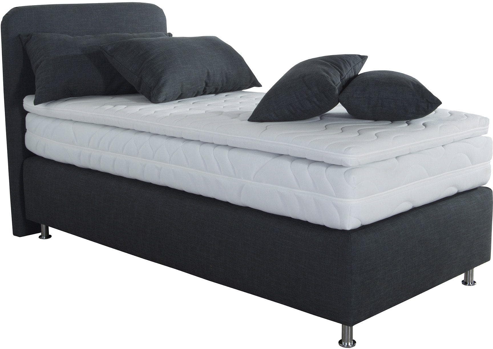 Westfalia Schlafkomfort Boxspringbett Grau 5-Zonen-Matratze