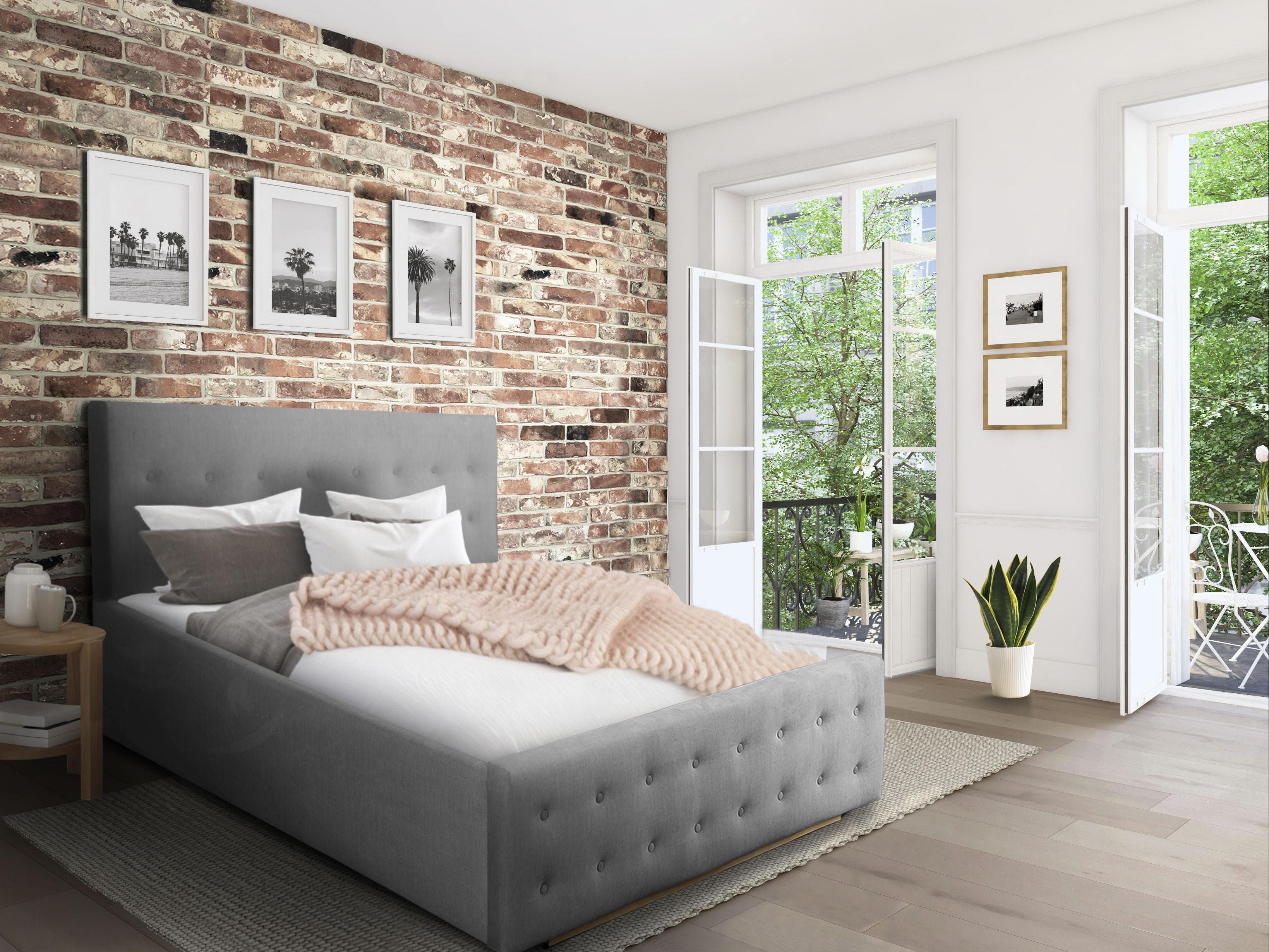 HOME AFFAIRE Polsterbett Vaine Silber Samtoptik Lattenrost
