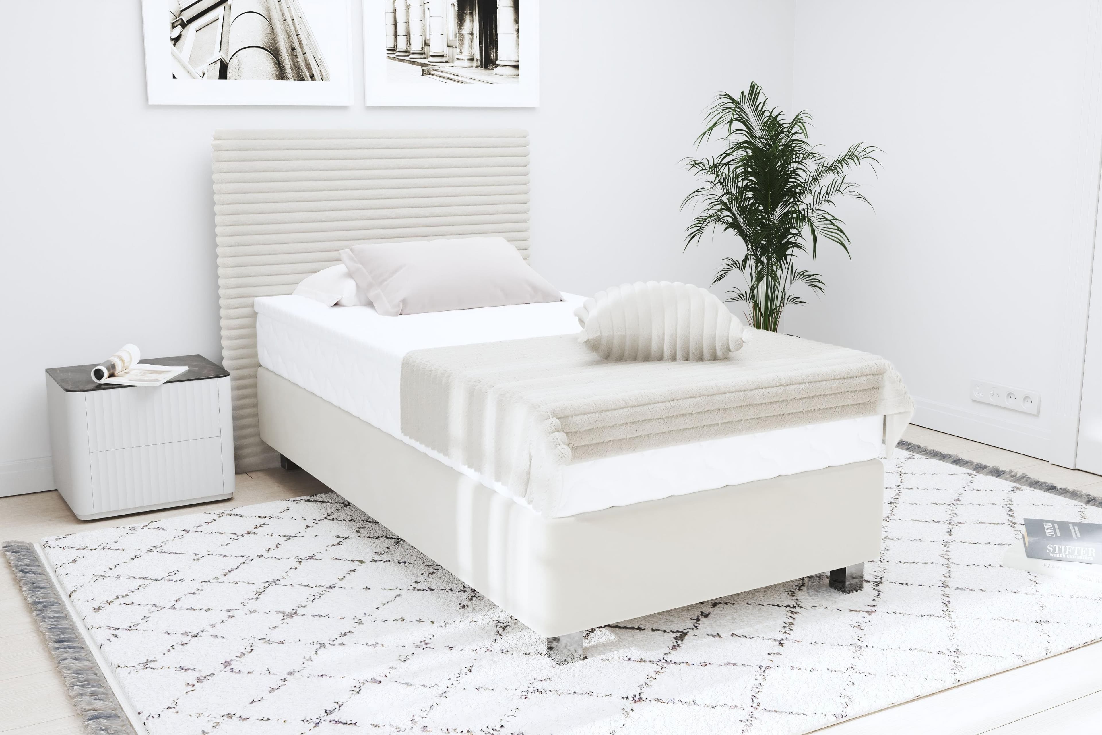Westfalia Schlafkomfort Boxspringbett Sven Weiß mit Topper