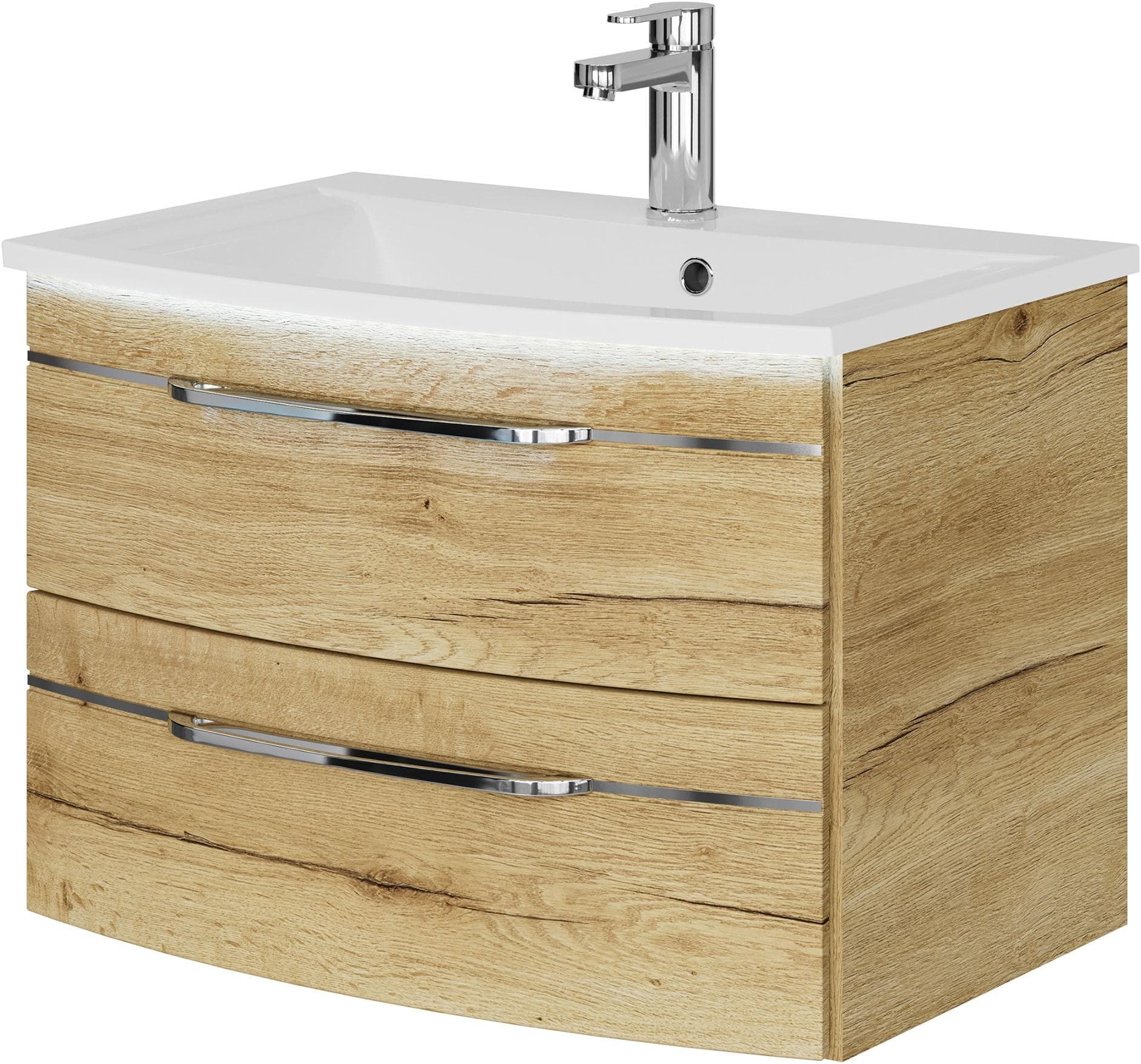 SAPHIR Waschtisch Set 71,5 cm Mineralmarmor Eiche Optik