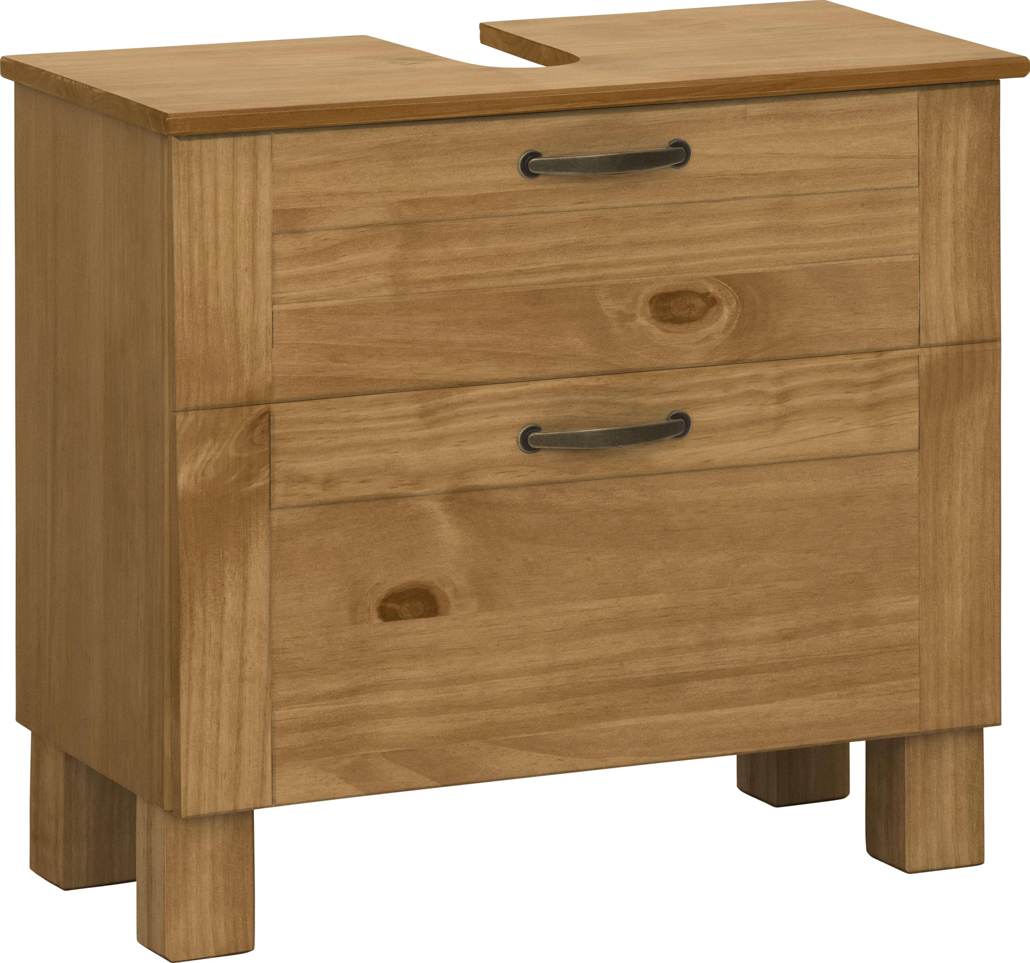 Home Affaire Waschbeckenunterschrank Rodby Beige Massivholz