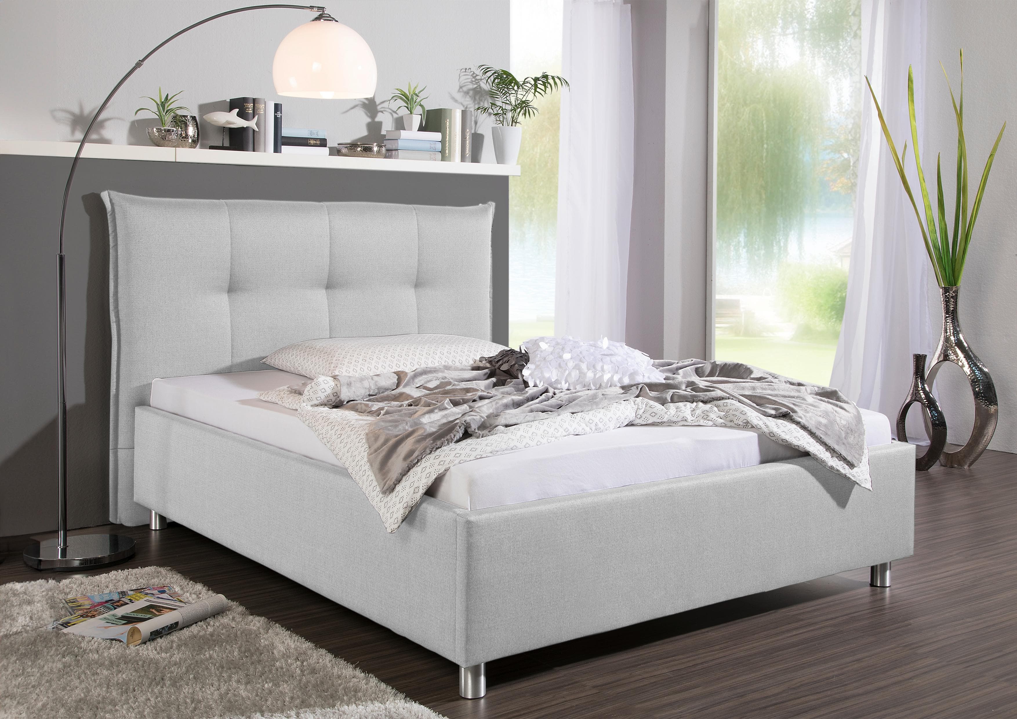 Maintal Polsterbett Portneuf - Gemütliches Bett mit Metallfüßen