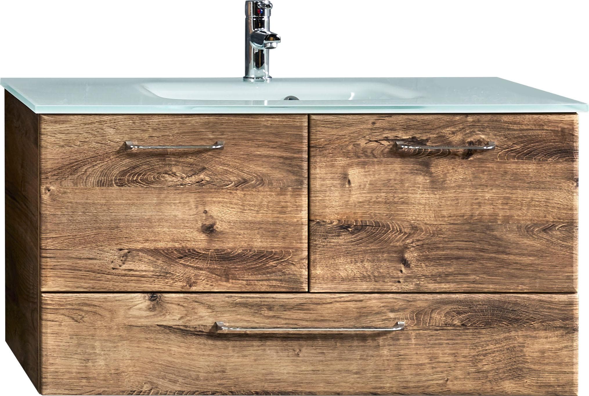 Baur Versand Waschtisch SAPHIR Glaswaschtisch mit Unterschrank 99 cm breit