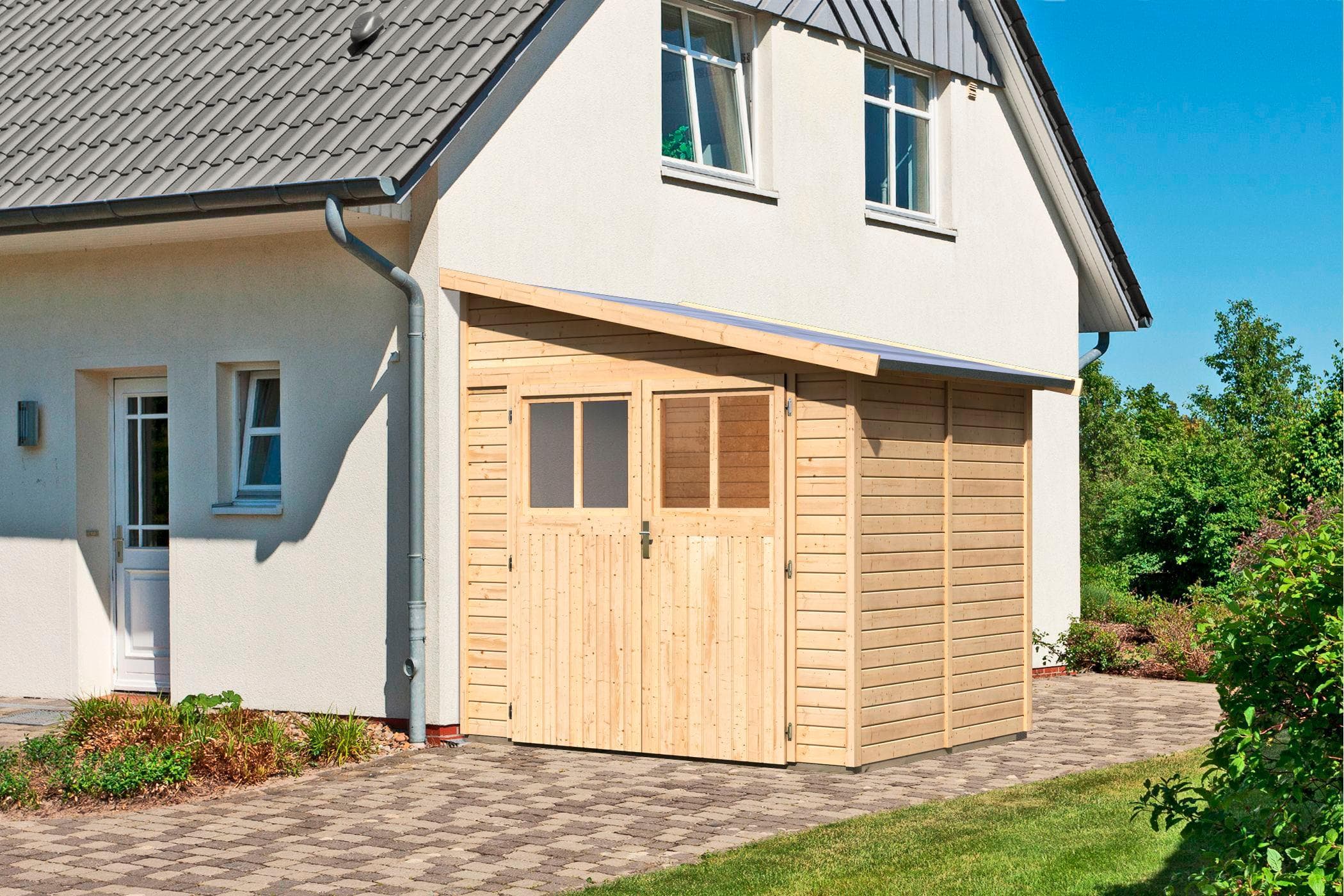 Gartenhaus KARIBU "Bodensee 2" Beige Holzwerkstoff