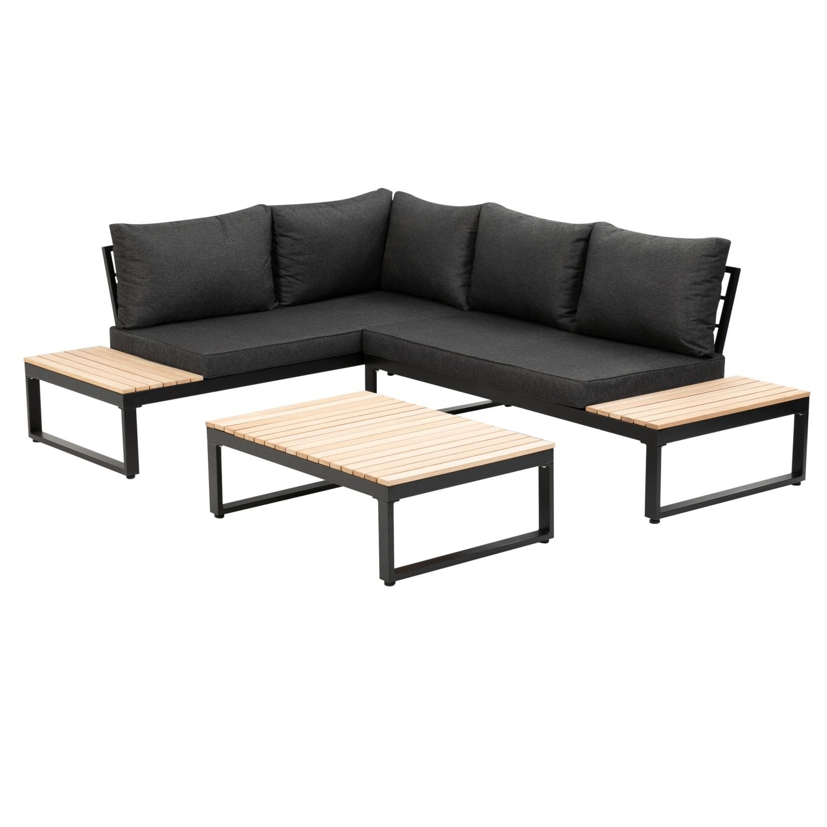 Greemotion Lounge-Set Rio 2-tlg. Grau mit Tablett