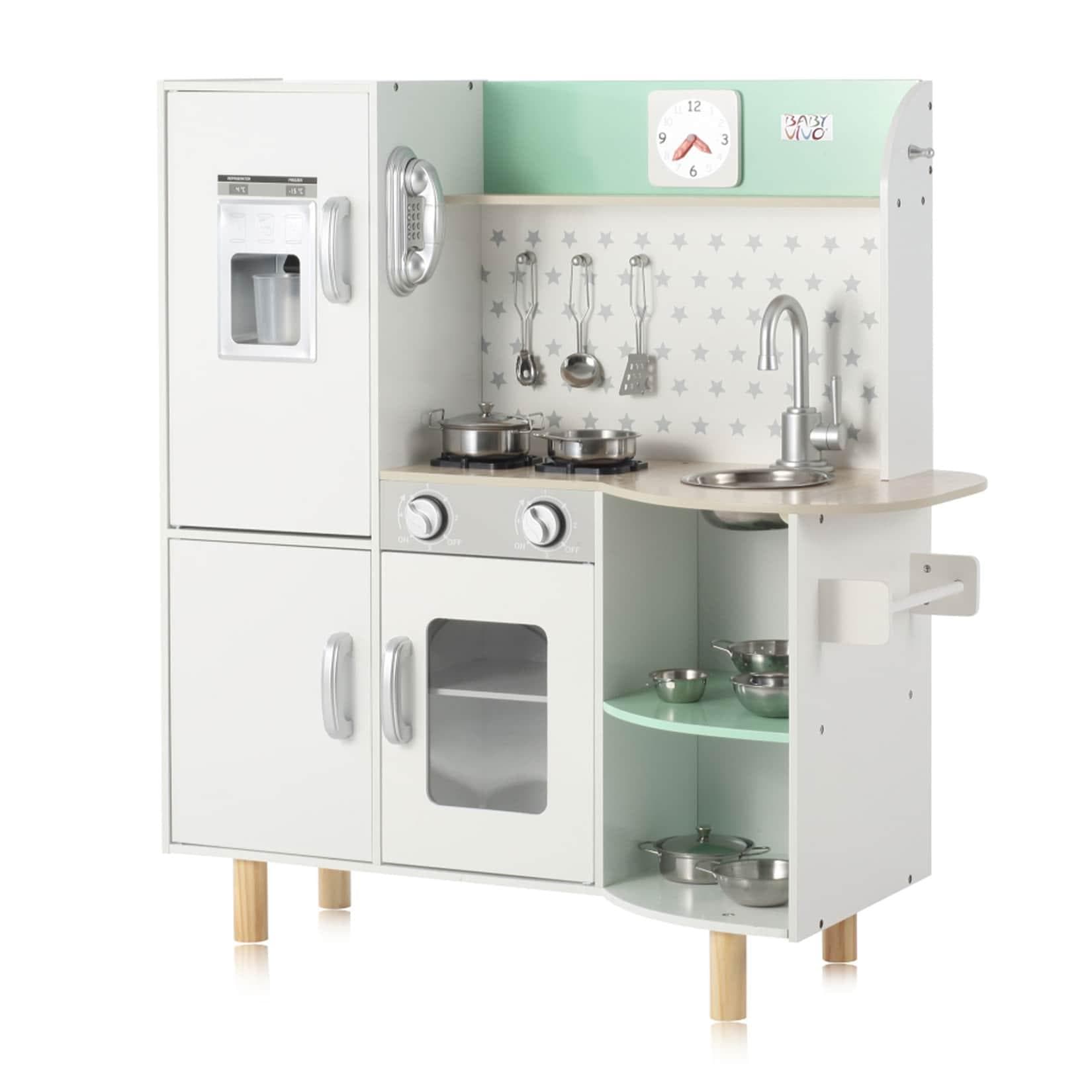 Baby Vivo Kinderküche Gustavo Weiß Holz Spielzeug
