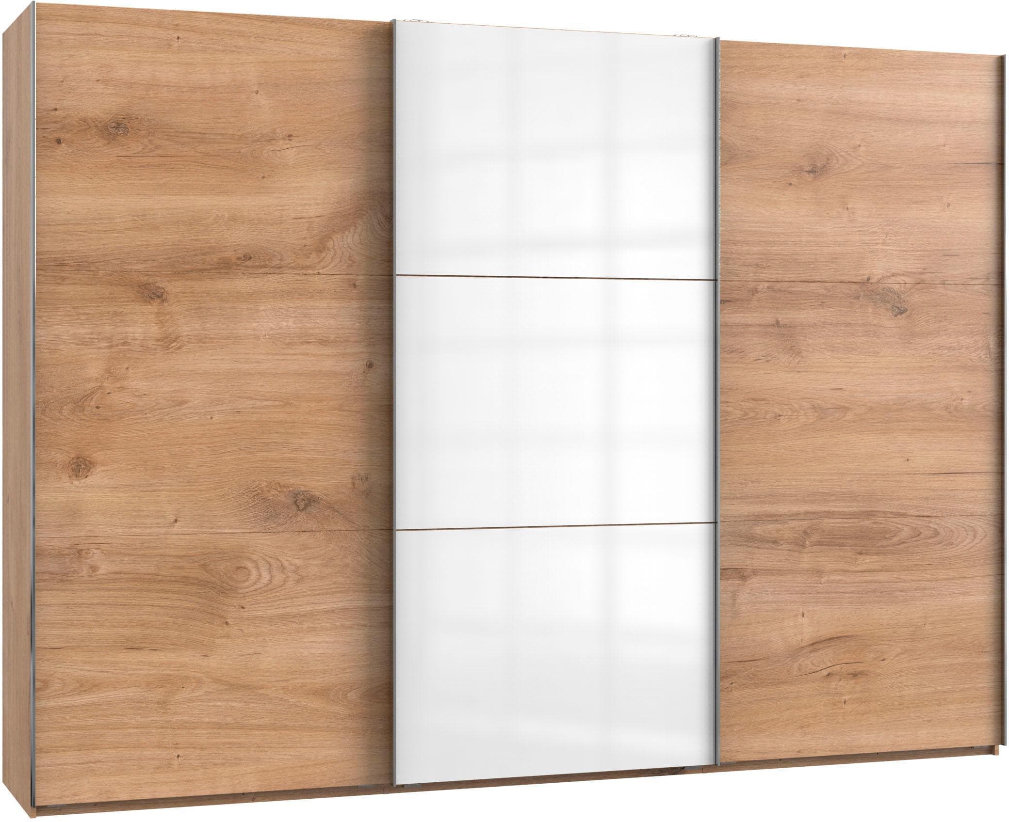 WIMEX Schwebetürenschrank Level Braun/Weiß Glas
