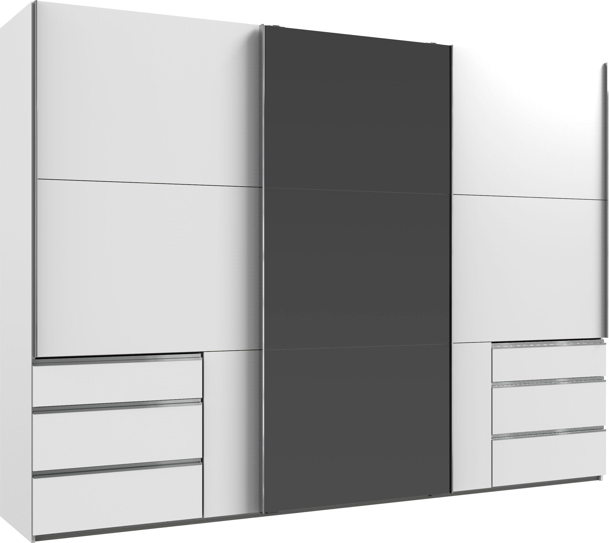 WIMEX Schwebetürenschrank Level weiß mit Glasfronten