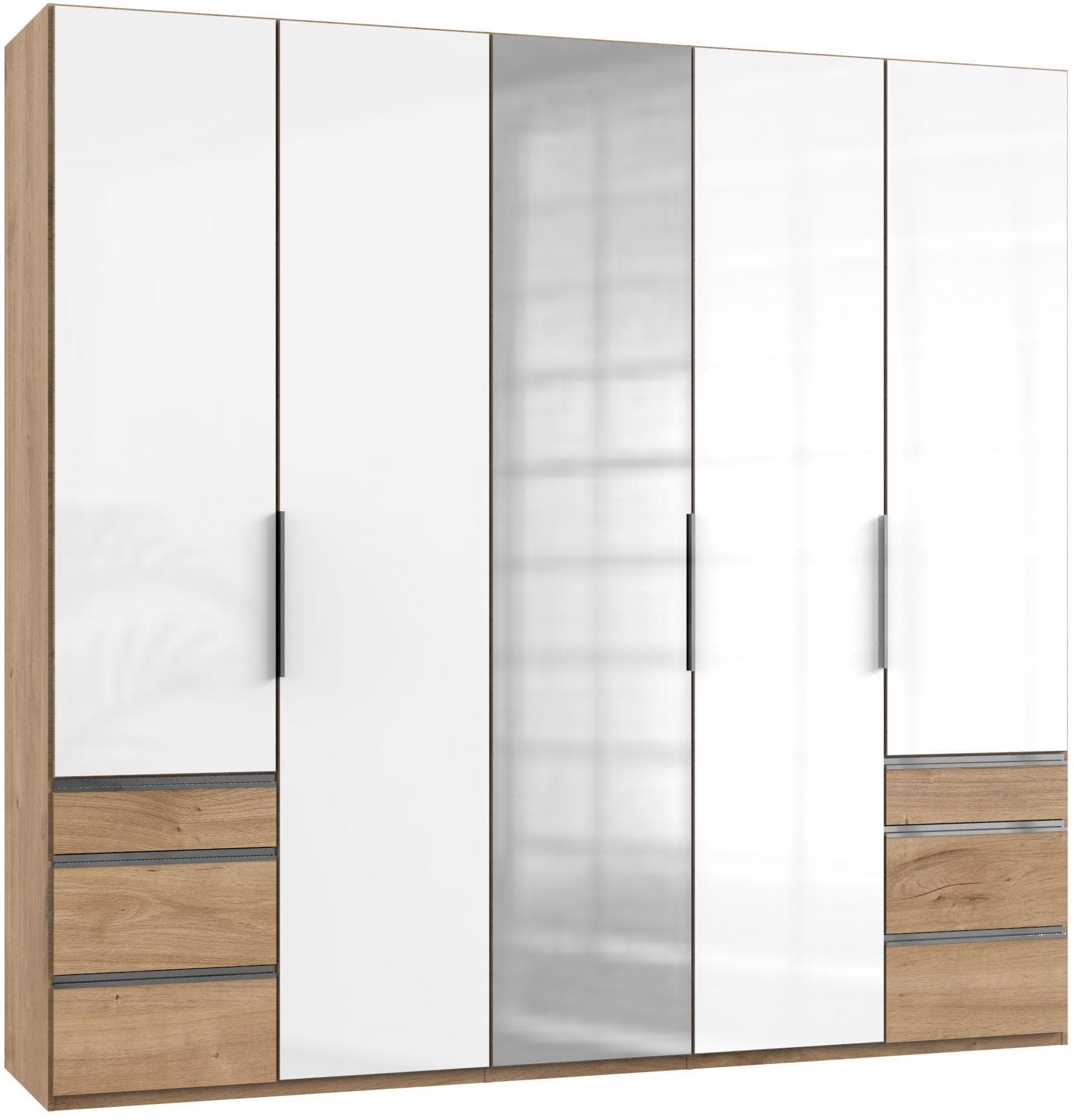 WIMEX Kleiderschrank Level 250cm Braun/Weiß Glas