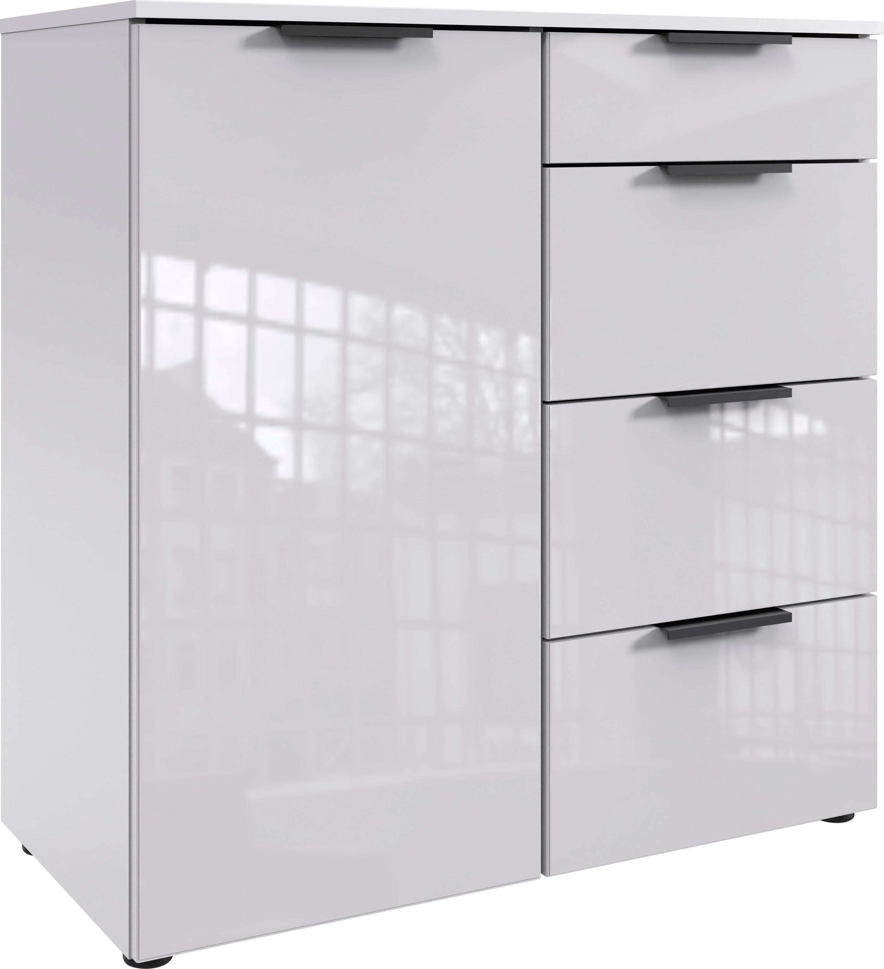 WIMEX Kombikommode Level 36C Weiß Glas Soft-Close