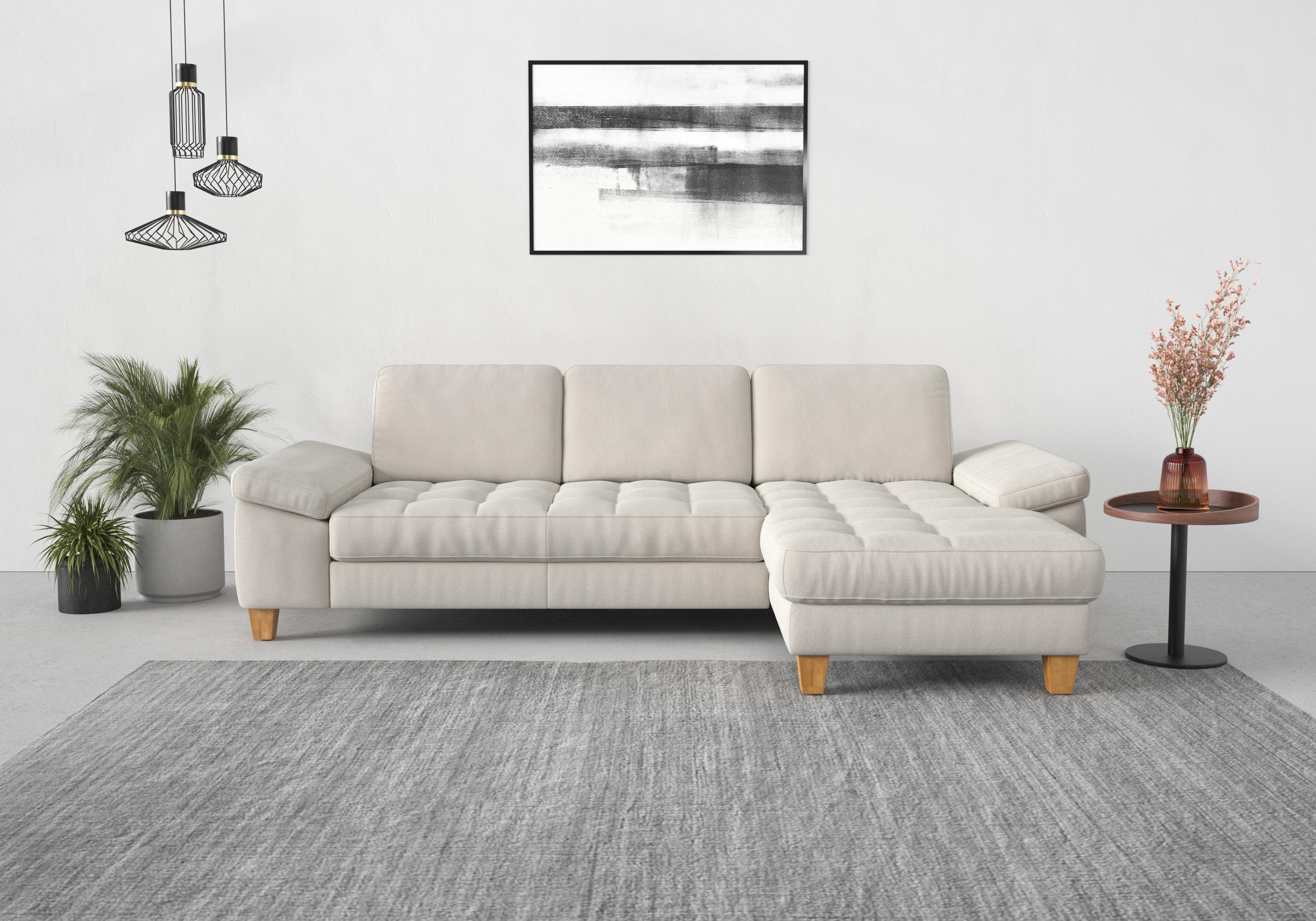 SIT & MORE Ecksofa Westham L-Form Beige Creme mit Recamiere