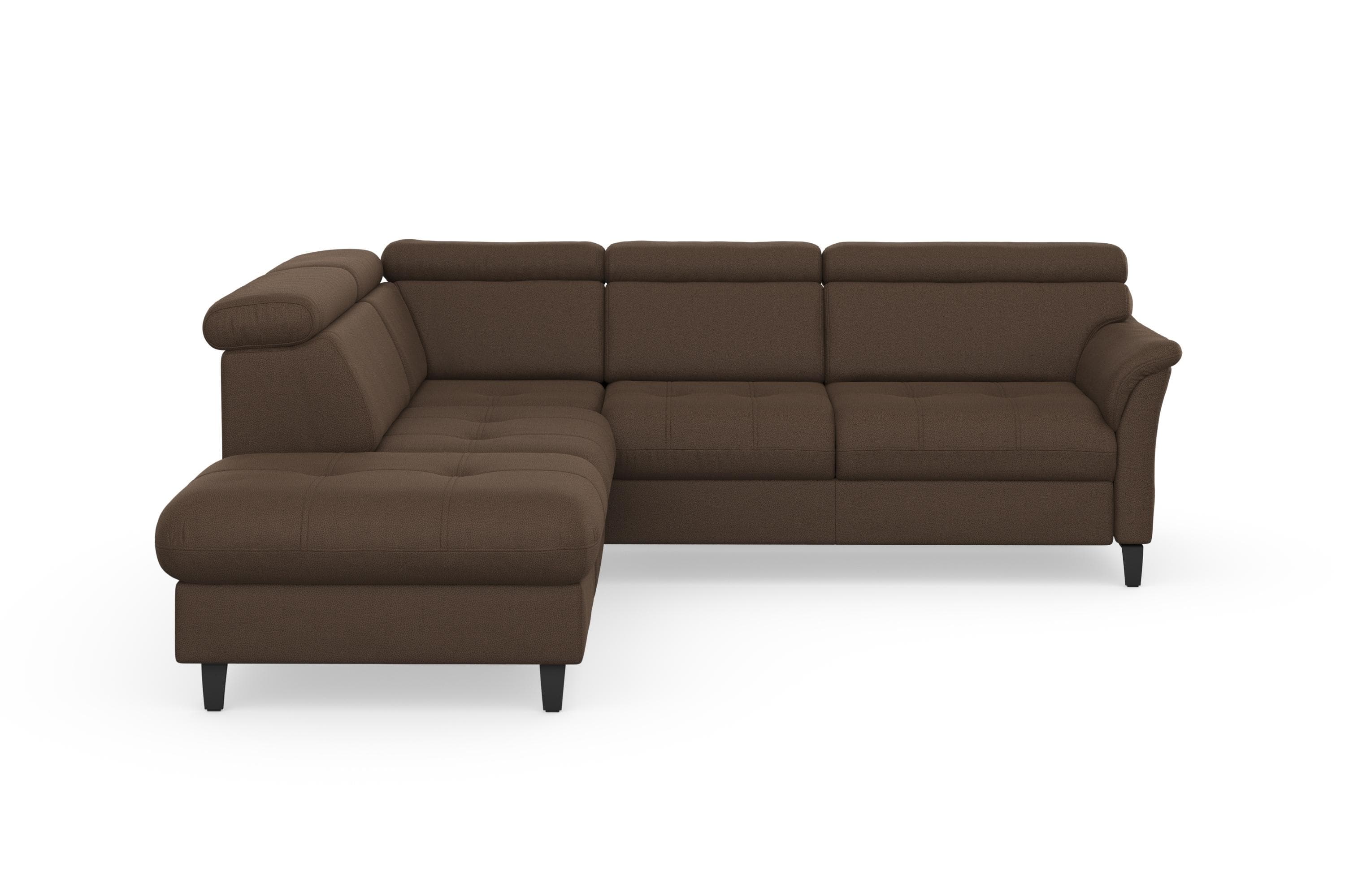 SIT & MORE Ecksofa Marano L-Form Braun mit Kopfteilverstellung