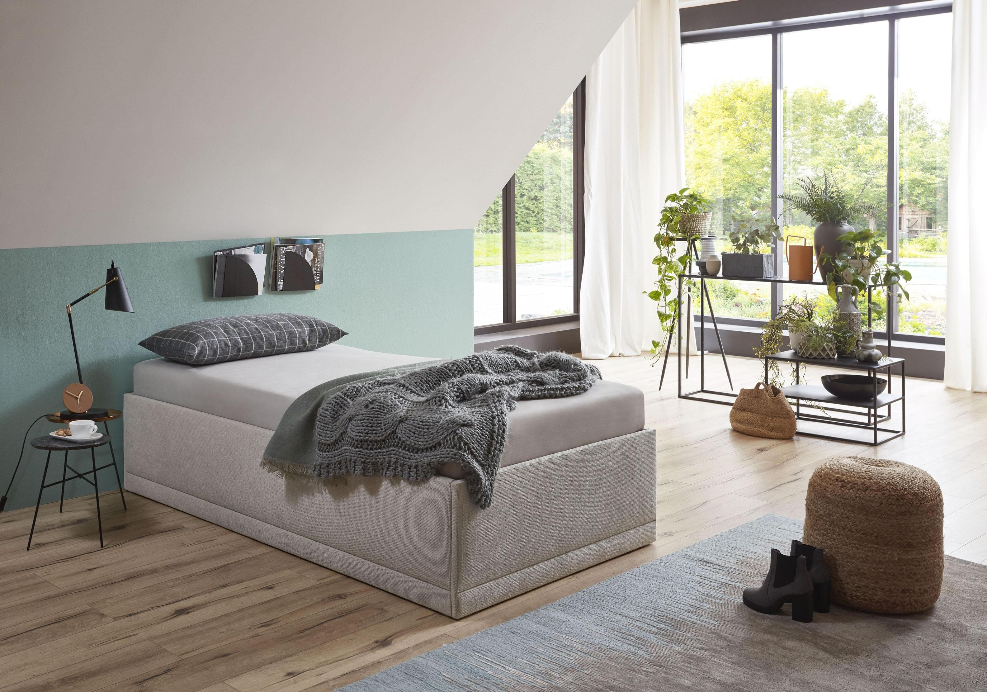 Westfalia Schlafkomfort Polsterbett Texel Beige mit Bettkasten