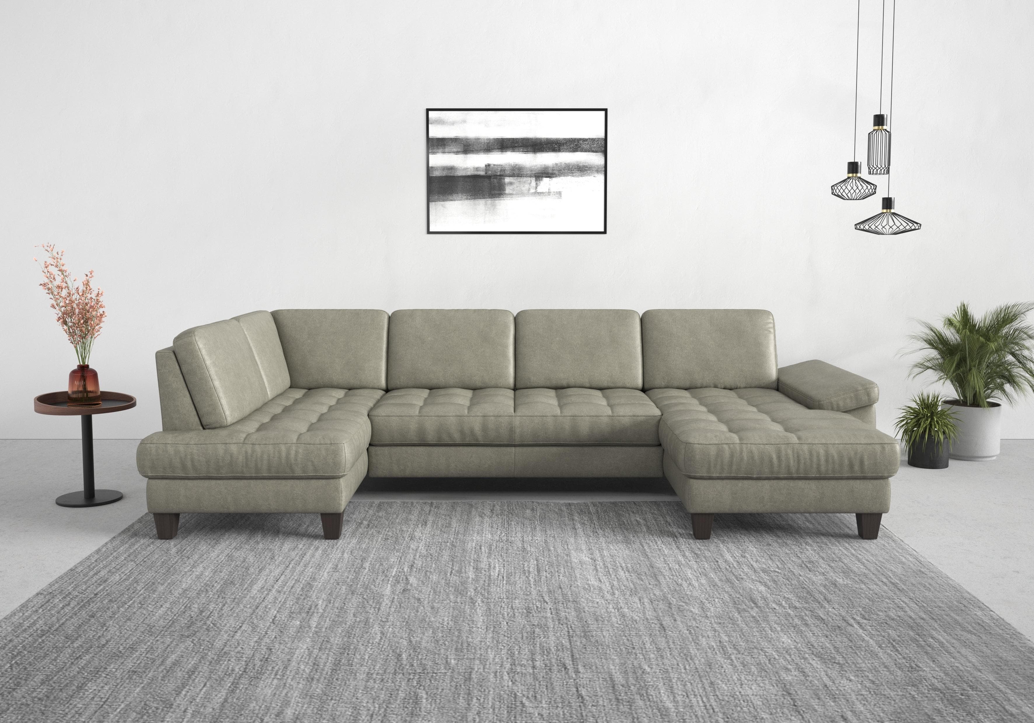 SIT & MORE Wohnlandschaft Westham U-Form Grau Microfaser