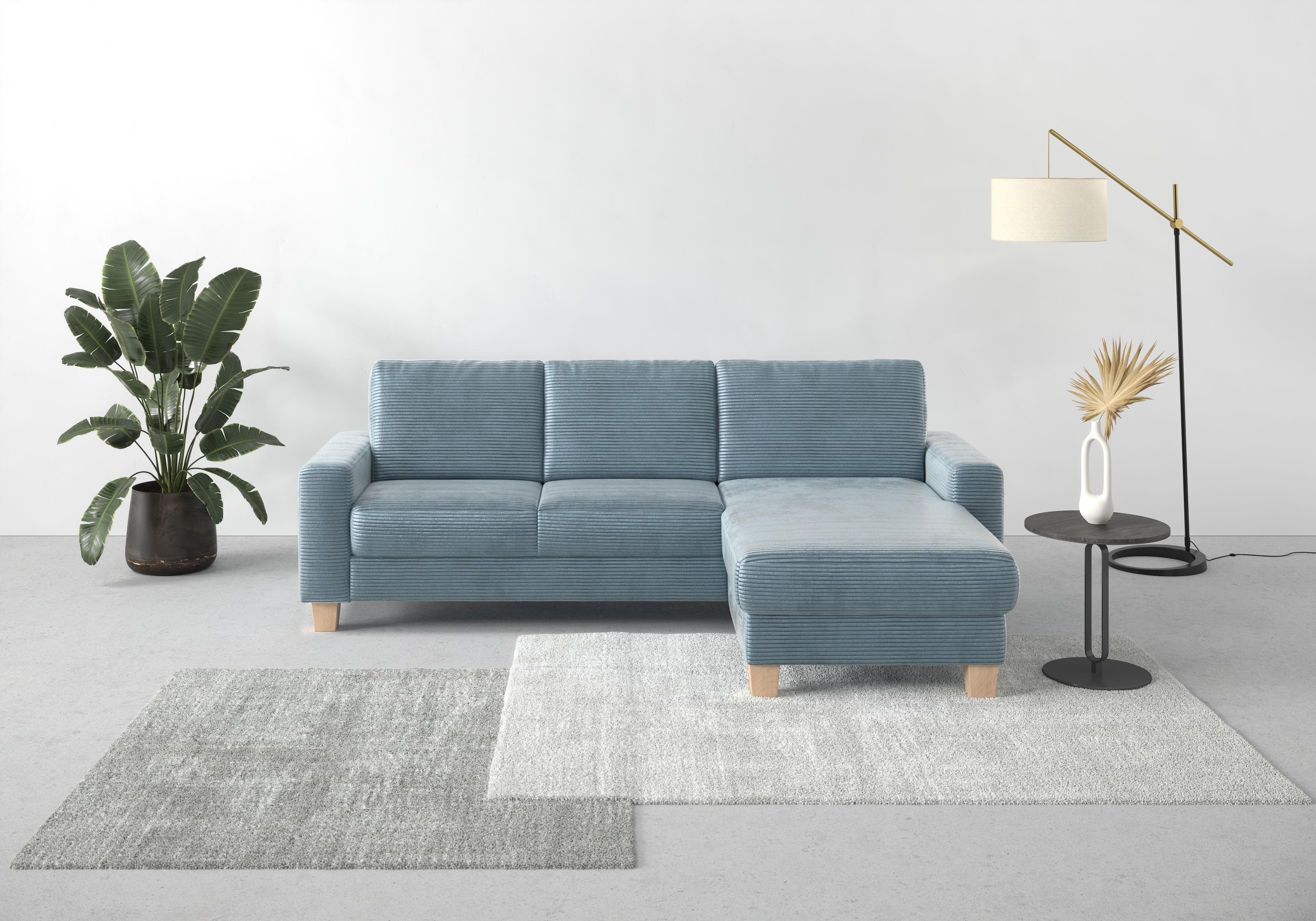 Home Affaire Ecksofa Summer L-Form blau grau mit Recamiere