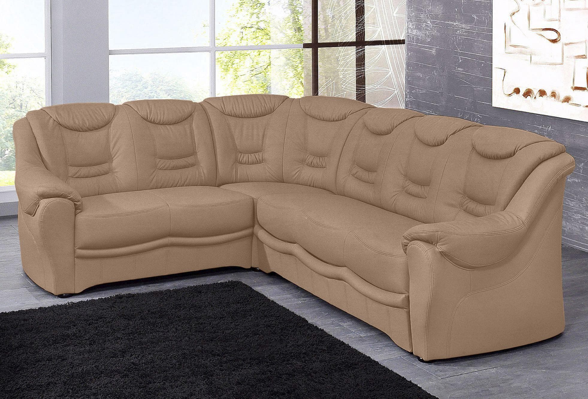 Ecksofa SIT & MORE Bansin L-Form Braun Luxus-Microfaser