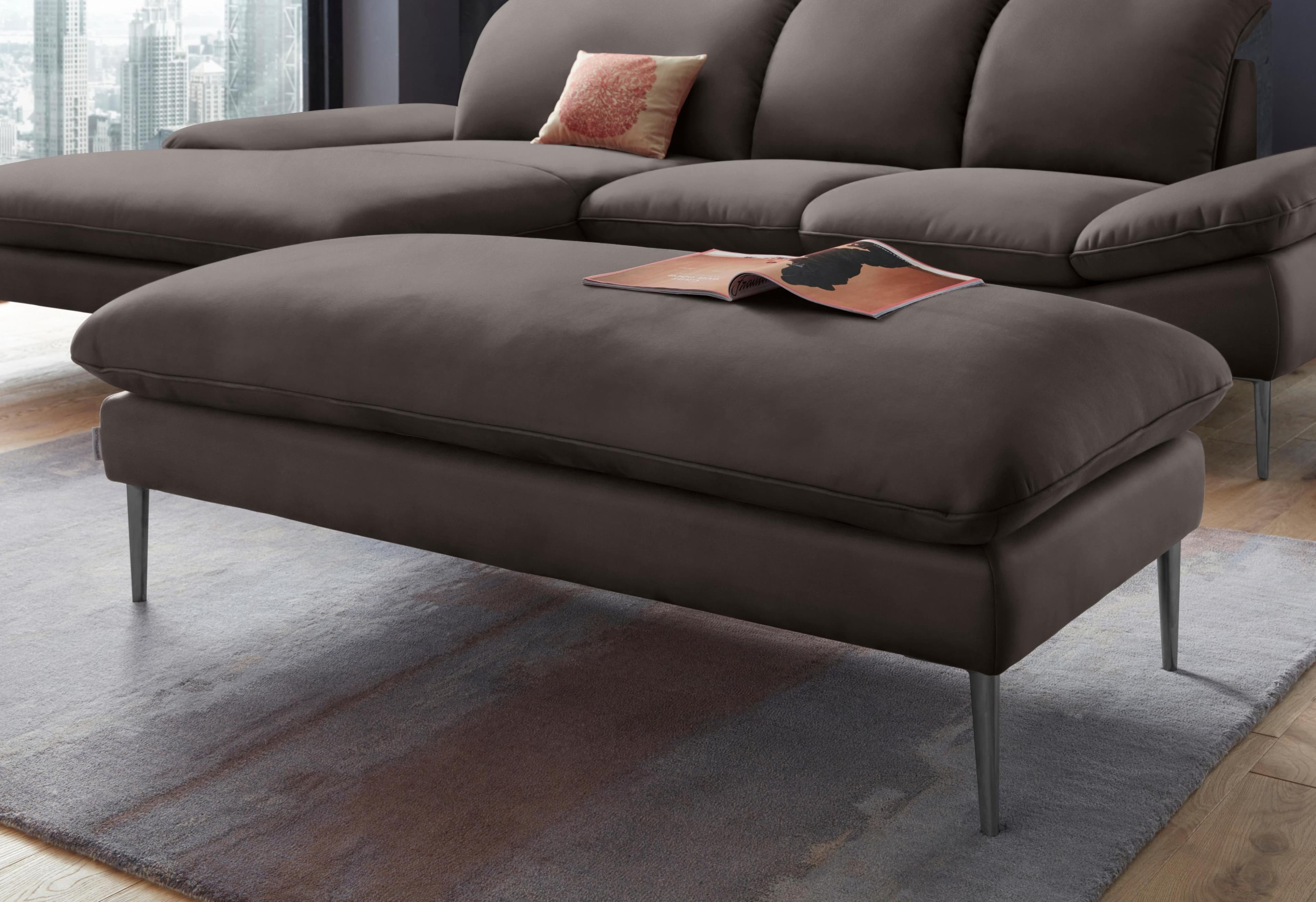 W.SCHILLIG Hocker enjoy&MORE Braun Leder