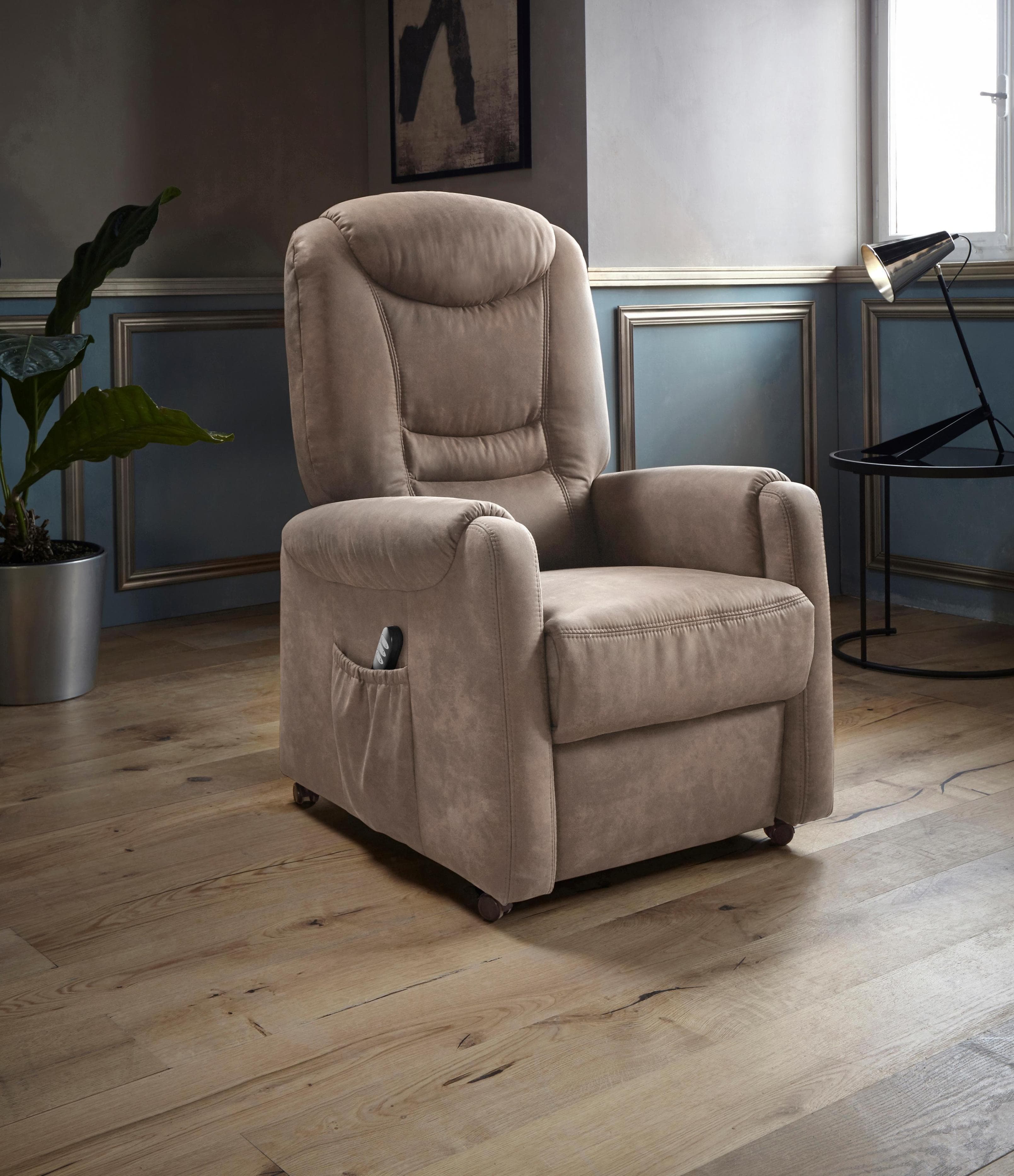 SIT & MORE TV-Sessel Morten Taupe mit Aufstehhilfe und Motor