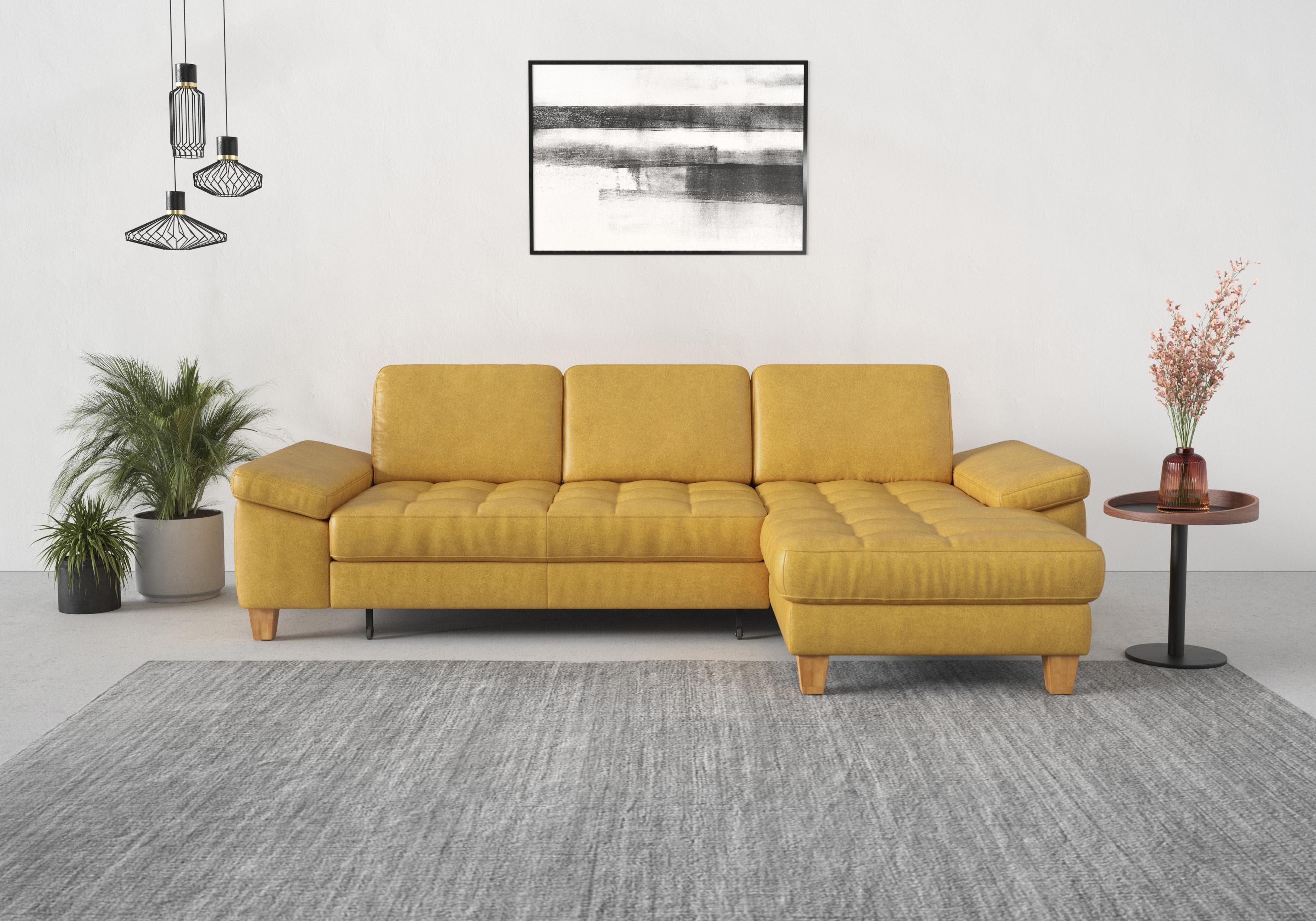 SIT & MORE Ecksofa Westham L-Form Dijon Gelb mit Recamiere