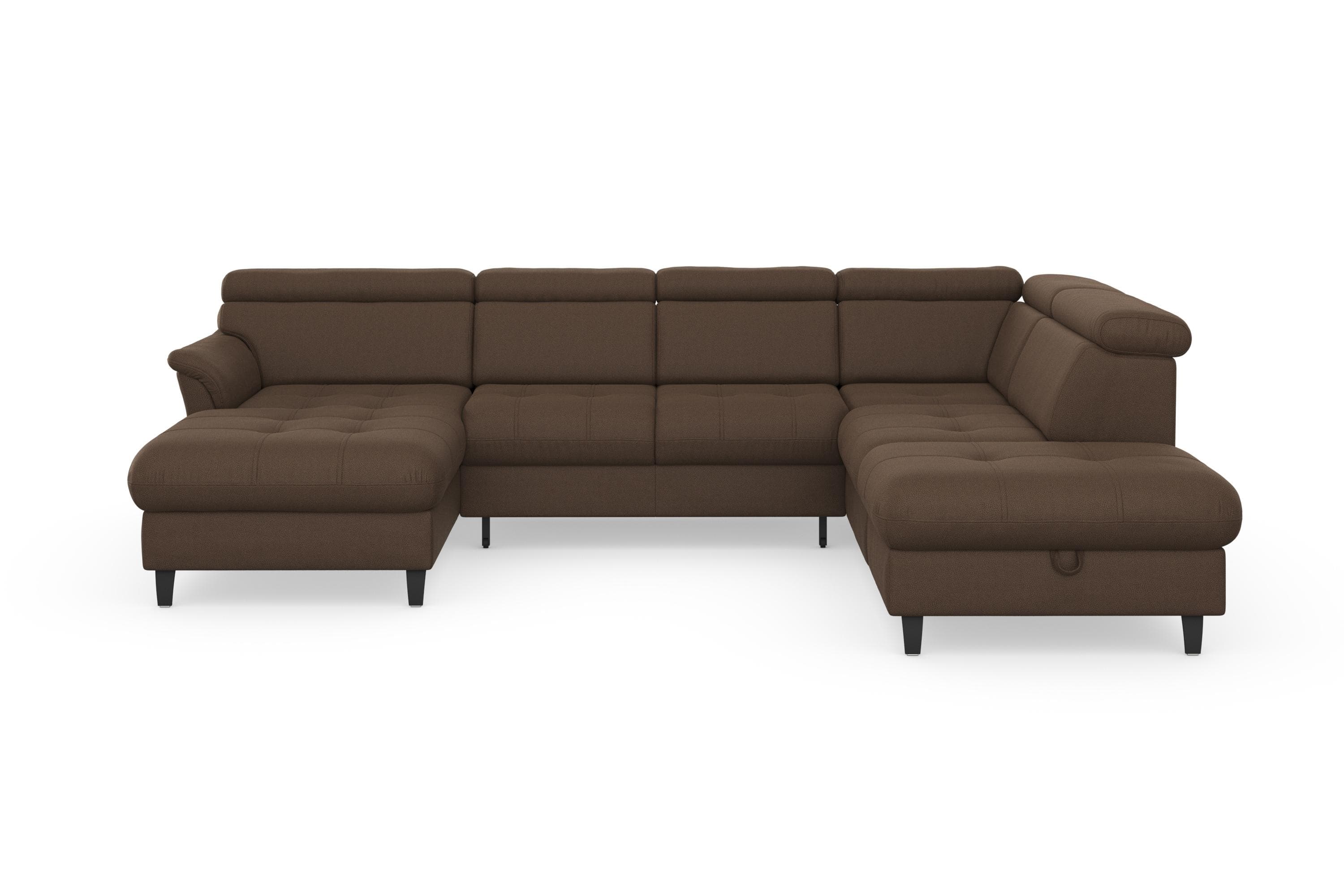 SIT & MORE Wohnlandschaft Marano U-Form Braun mit Bettfunktion