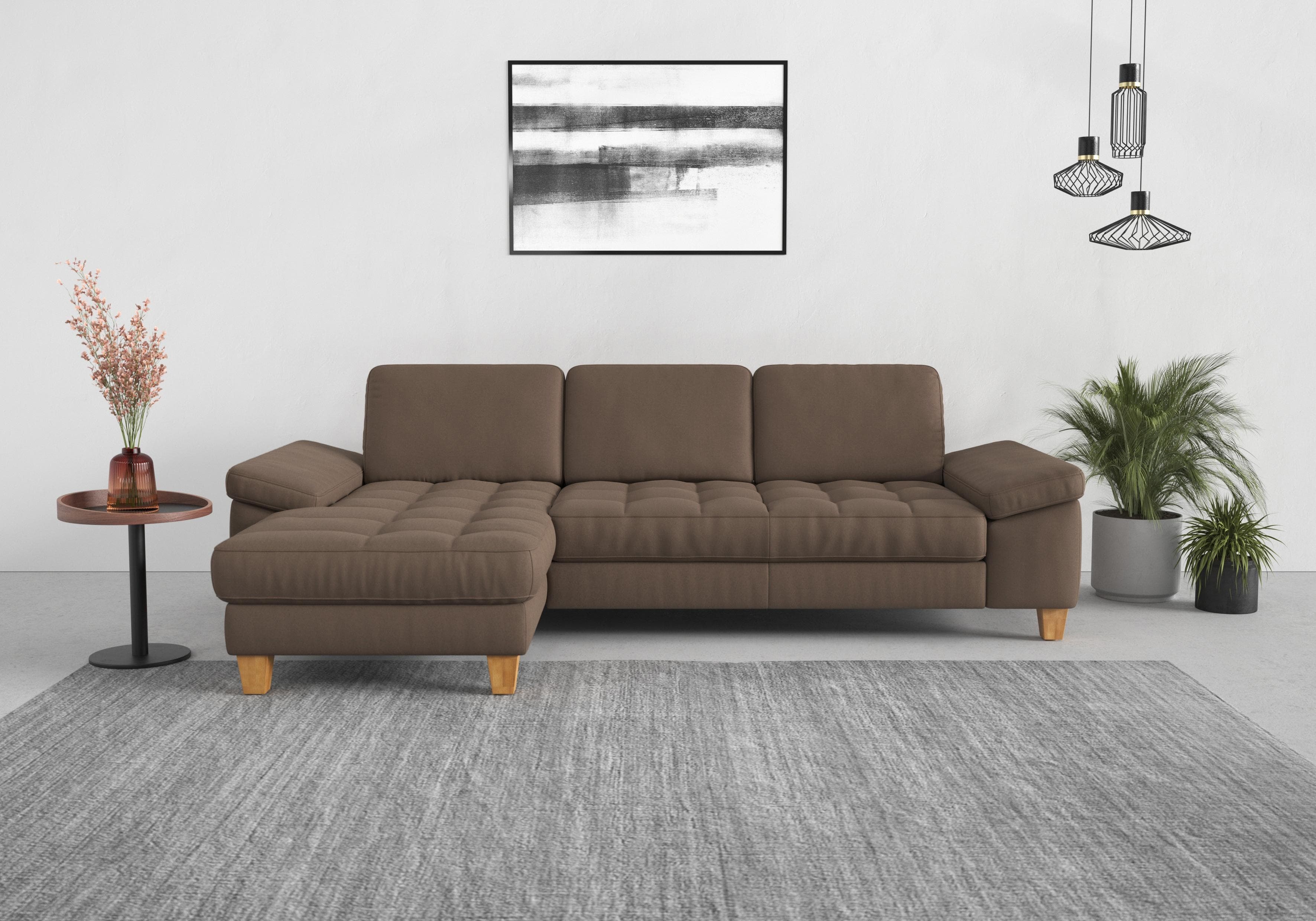 Sit & More Ecksofa Westham L-Form Braun mit Recamiere