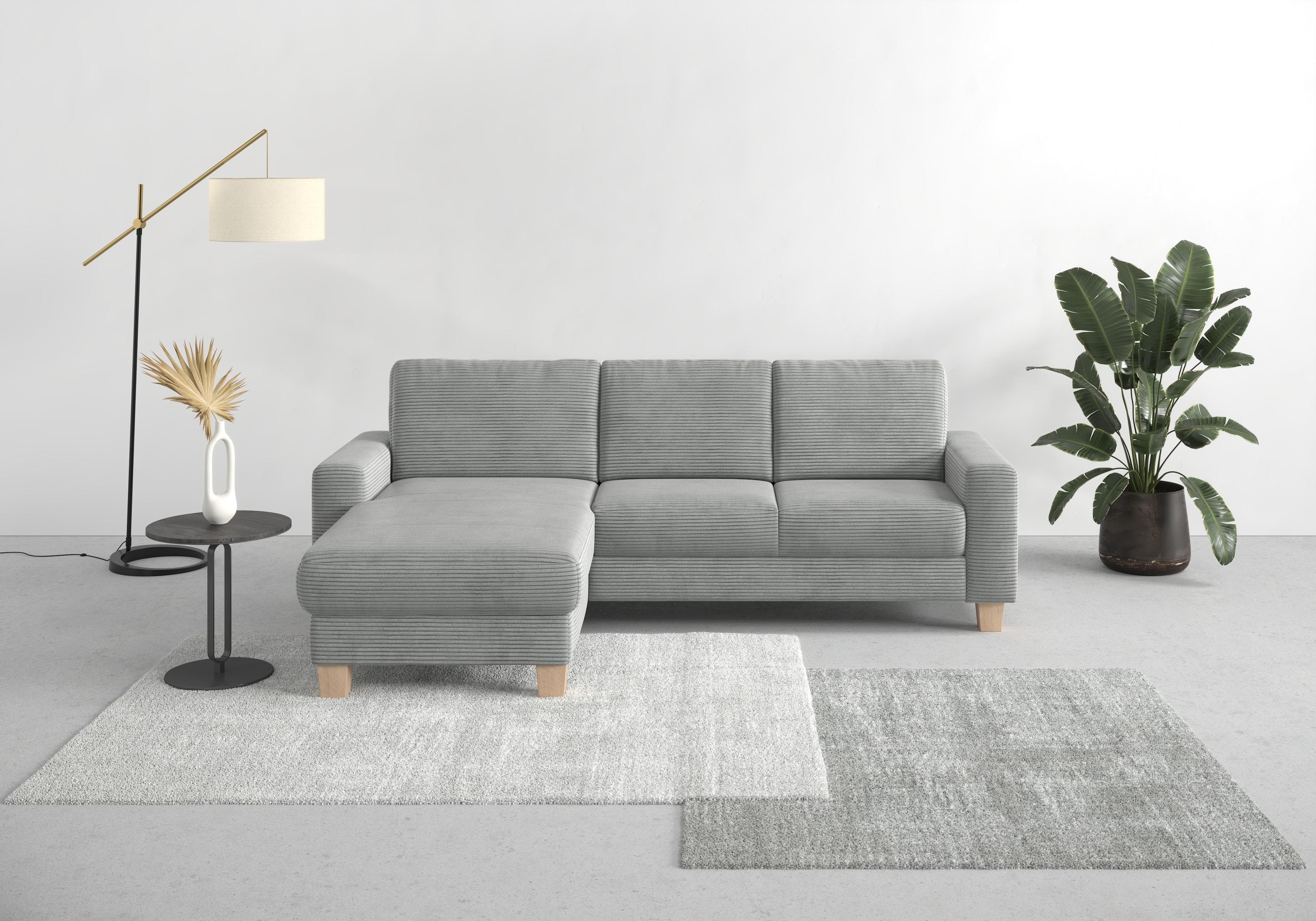 HOME AFFAIRE Ecksofa Summer L-Form Silber mit Recamiere