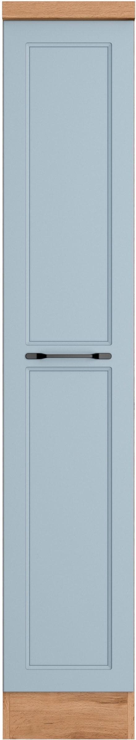 Kochstation Apothekerschrank KS-Lana Matt Hellblau Wotaneiche