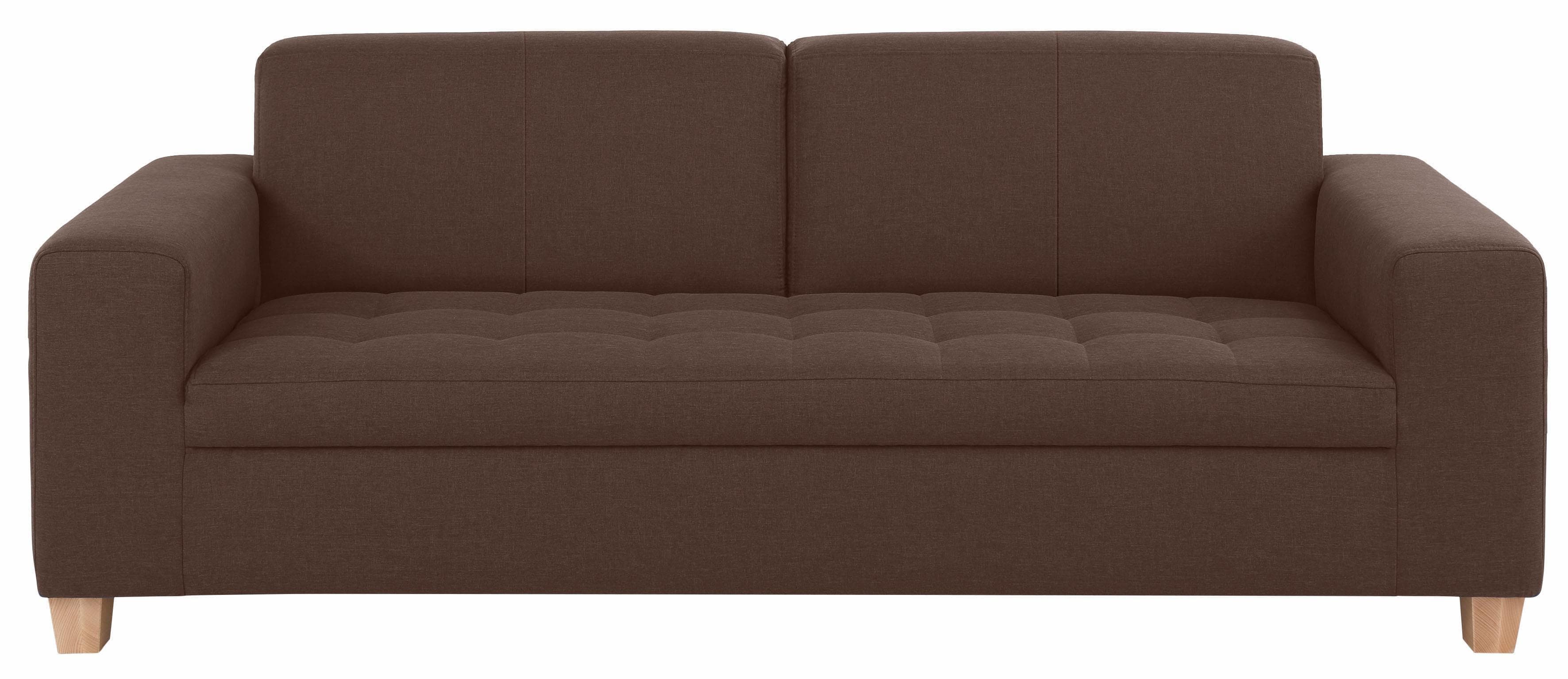 HOME AFFAIRE Corby 3-Sitzer Sofa Braun Leder Polyester