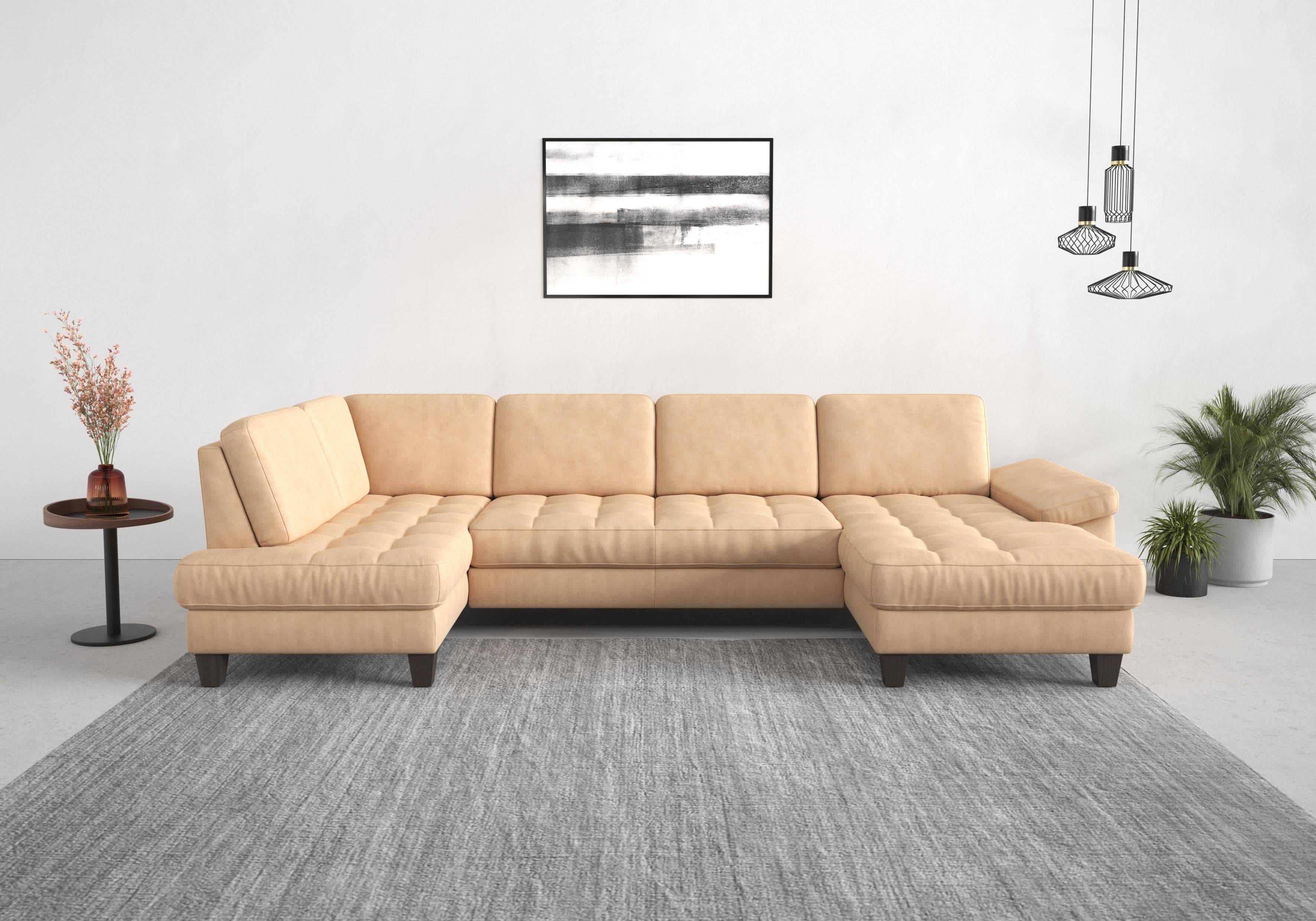Wohnlandschaft U-Form mit Ottomane und Recamiere