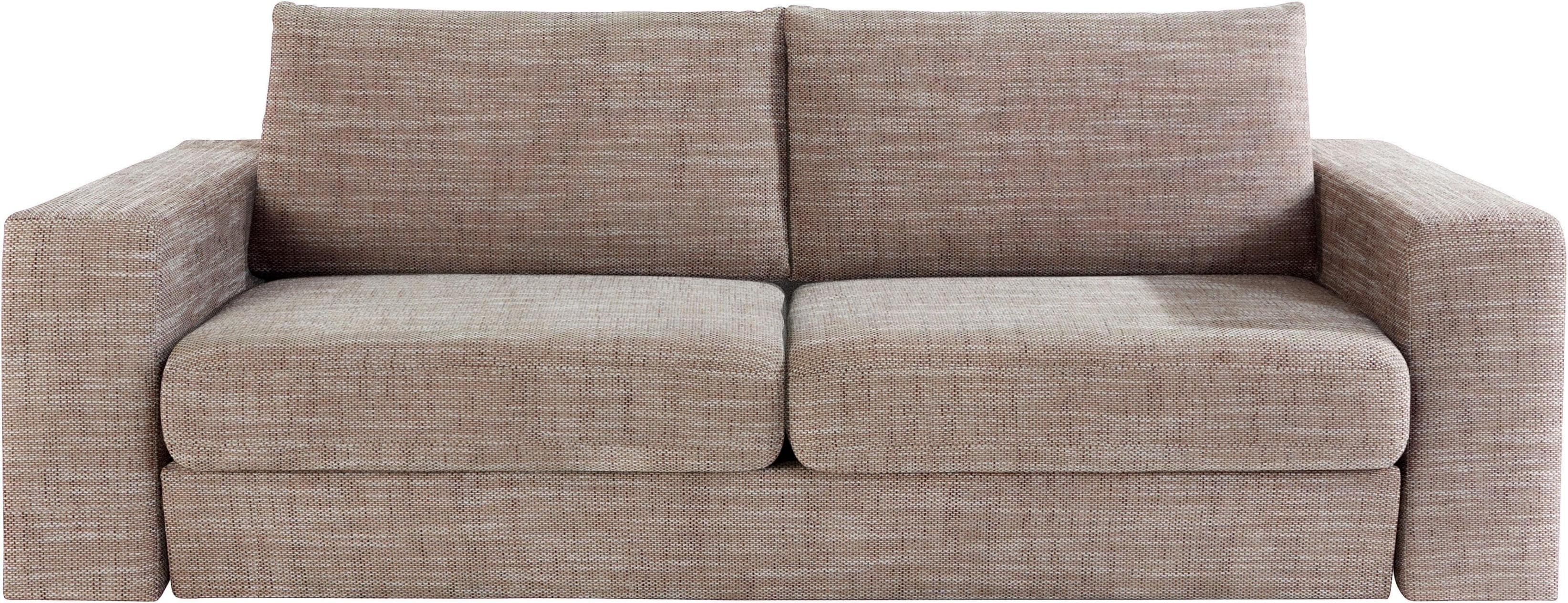LOOKS by Wolfgang Joop 4-Sitzer Sofa Looksv Beige-Braun mit 2 Hockern