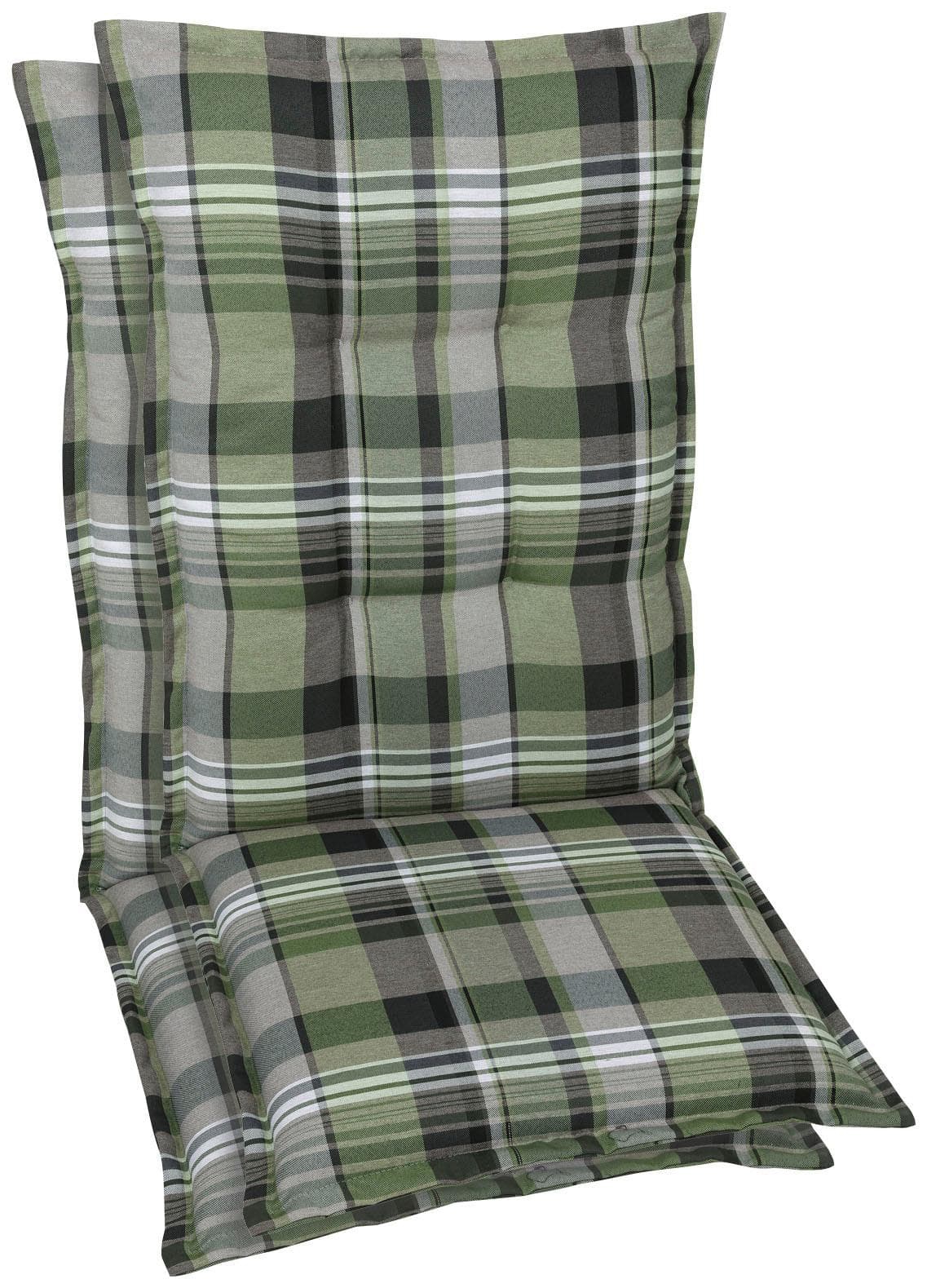 GO-DE Hochlehnerauflage Set 2 St. Grau/Grün