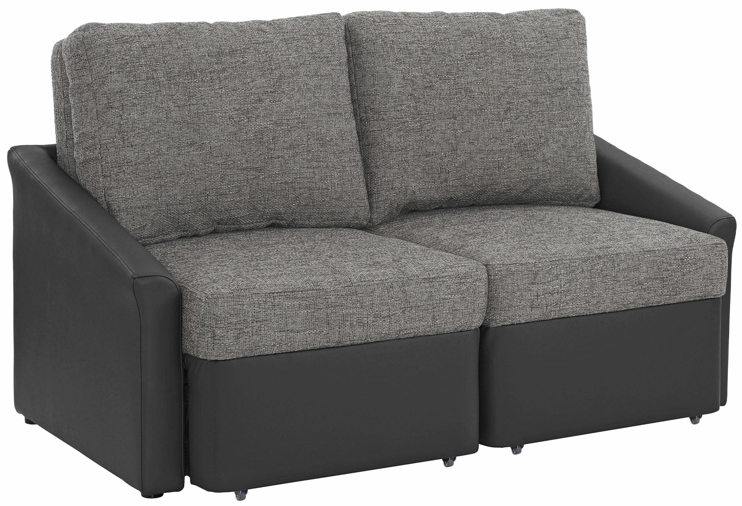 HOME AFFAIRE Sleepy 2-Sitzer Sofa mit Schlaffunktion Schwarz Anthrazit