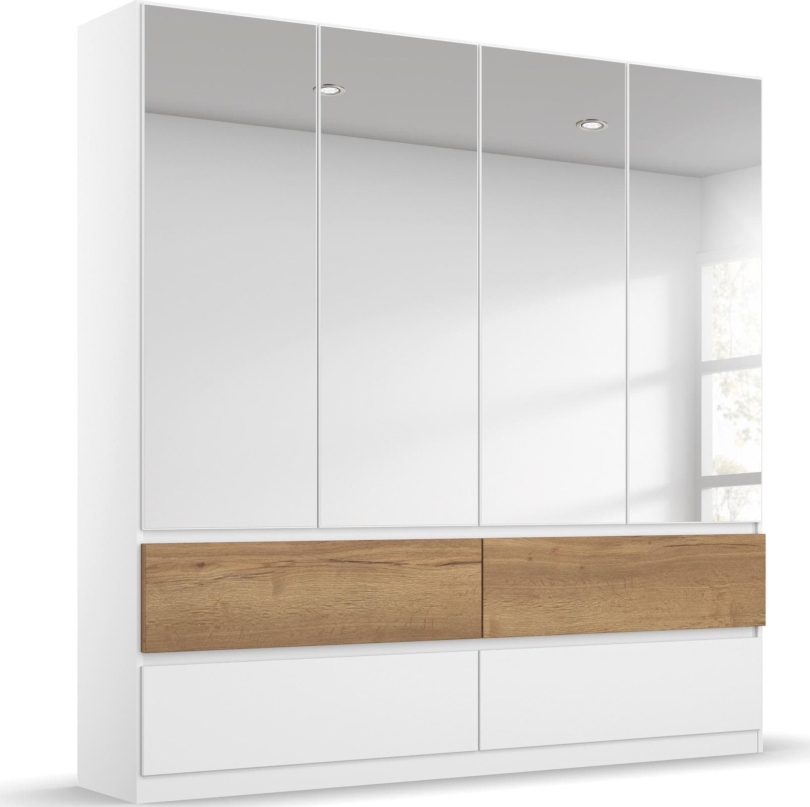 RAUCH Winnipeg Drehtürenschrank Weiß mit LED-Beleuchtung