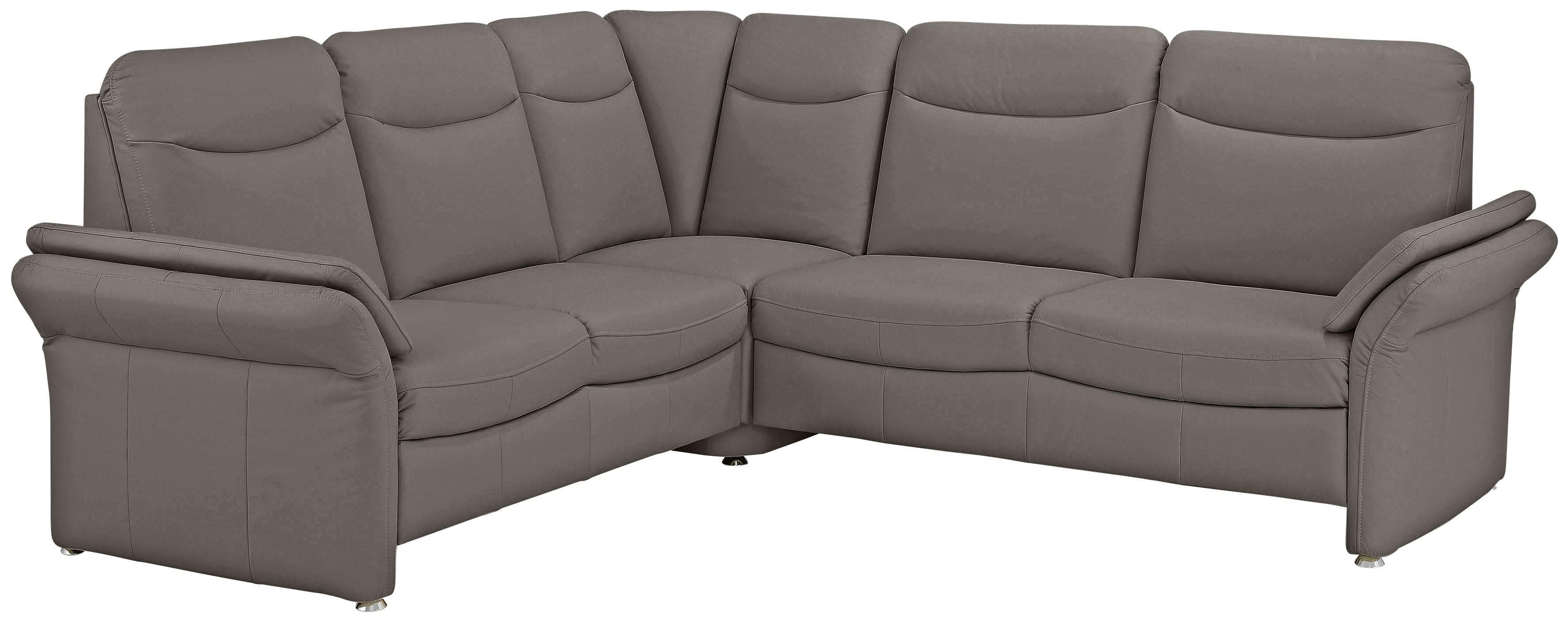 HOME AFFAIRE Tahoma L-Form Ecksofa Braun Kunstleder mit Bettfunktion