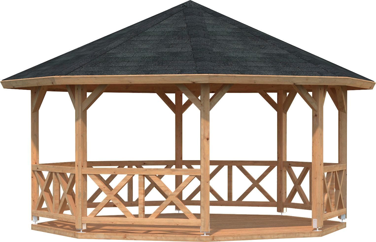 Palmako Garten Pavillon Betty 551x551 cm Massivholz Fichte Braun