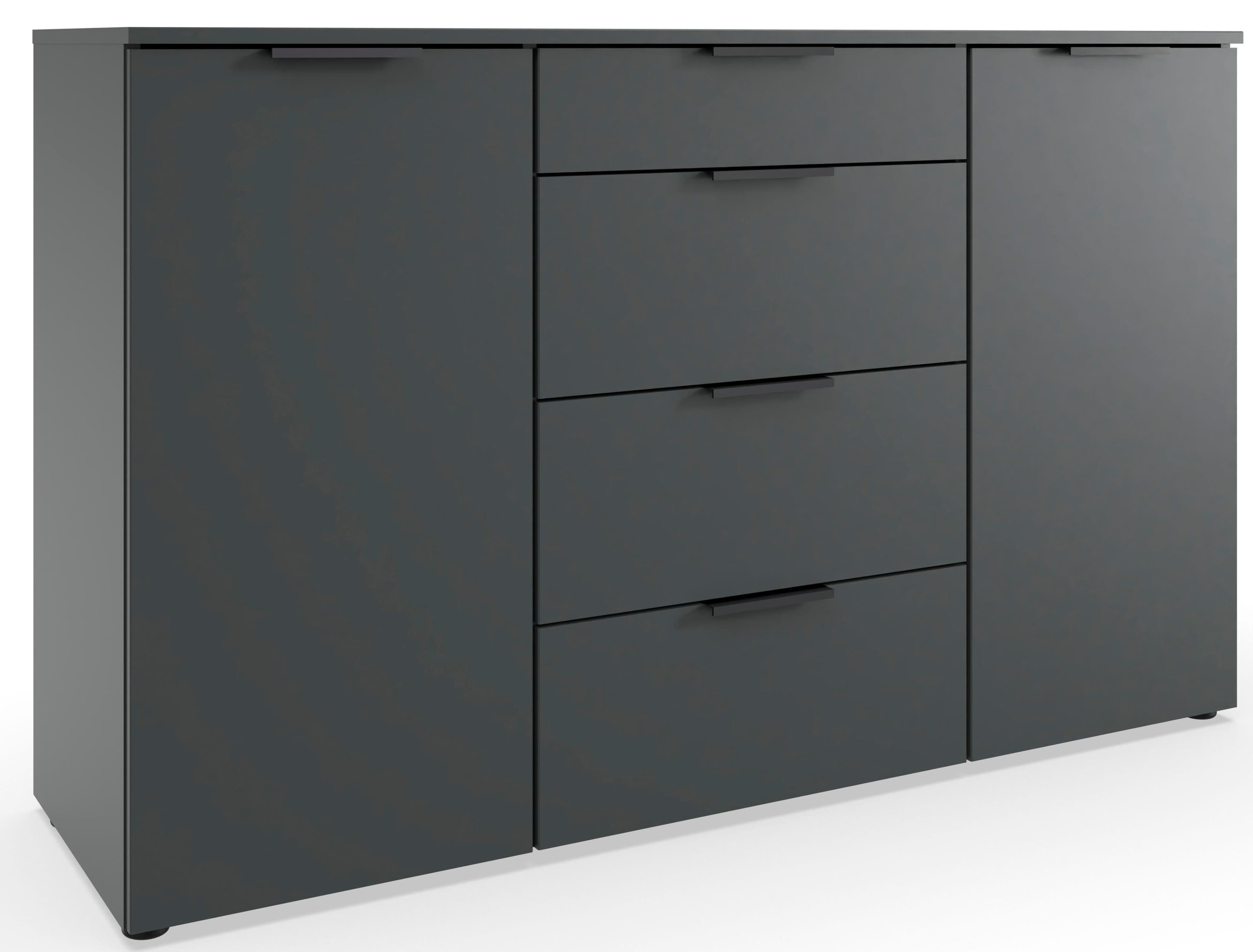 2-türige Kommode mit 4 Schubladen und Soft-Close Funktion