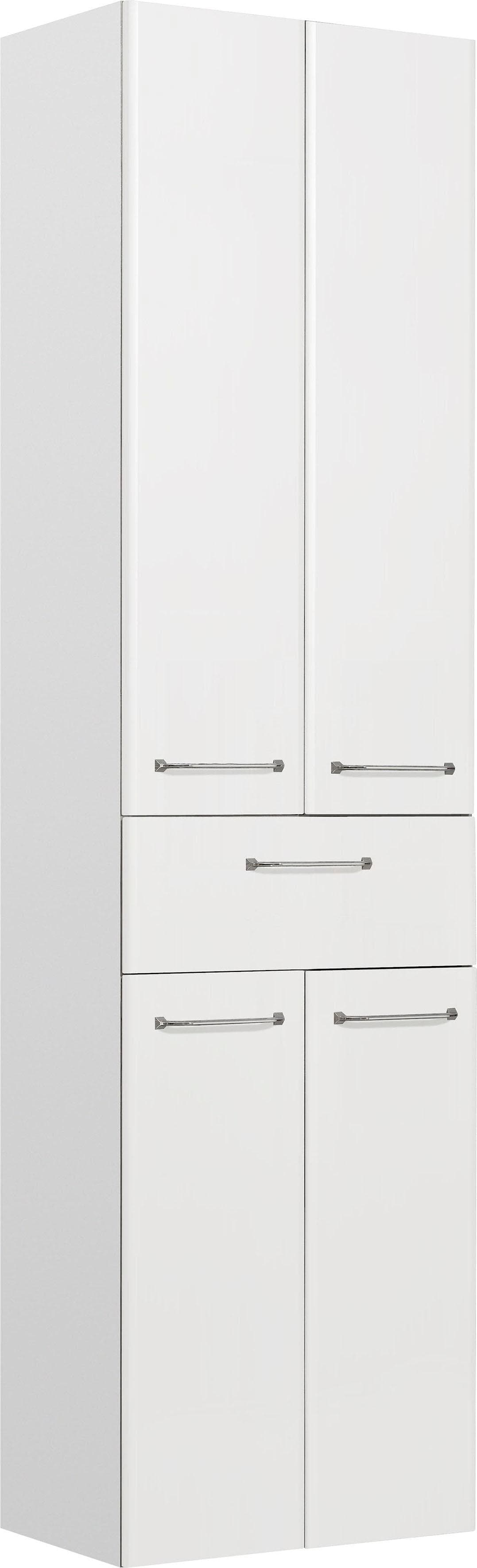 Hochschrank SAPHIR Quickset 4 Türen Weiß Hochglanz mit Türdämpfer