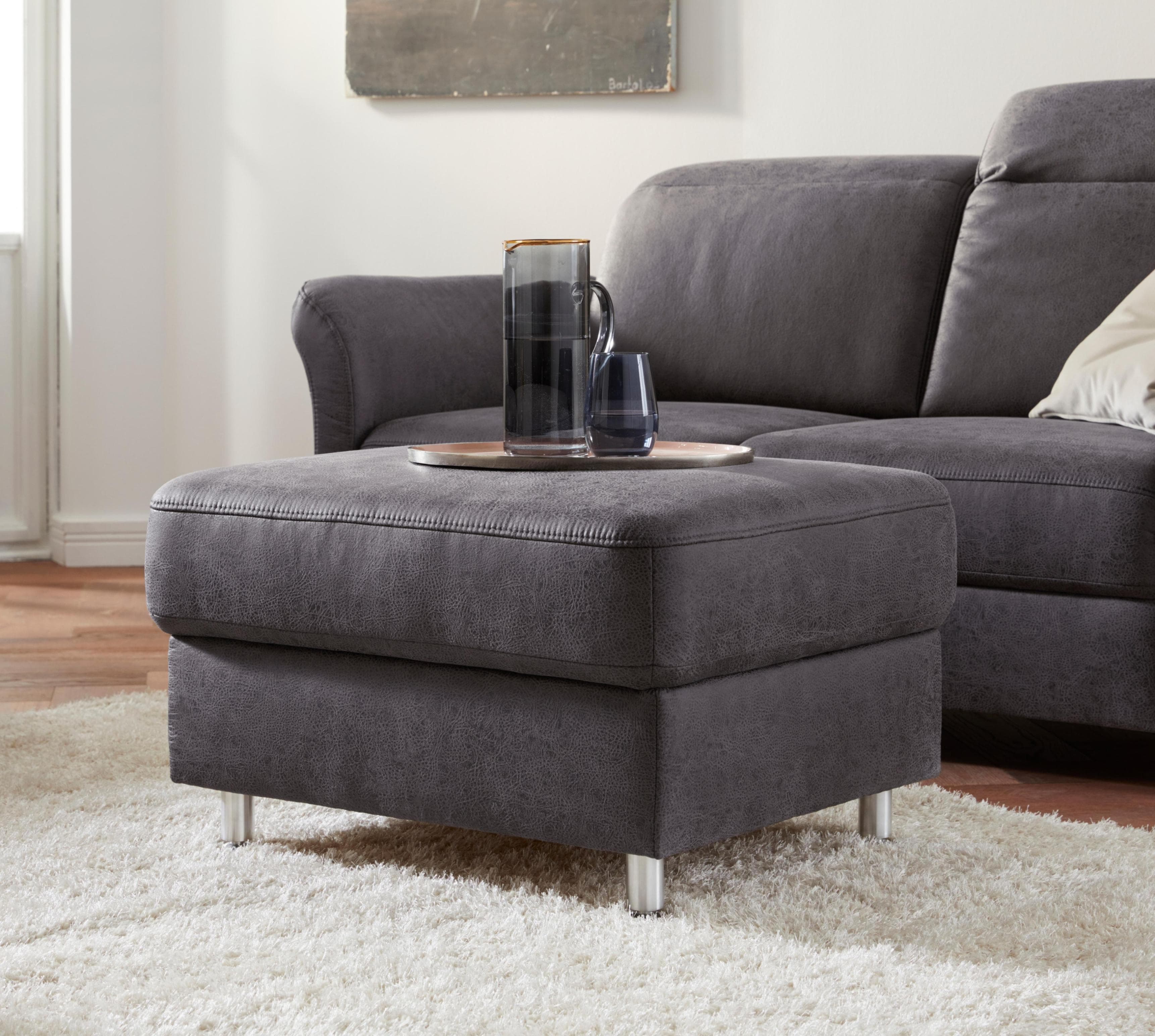 SIT & MORE Stauraumhocker Darwin Anthrazit mit Federkern