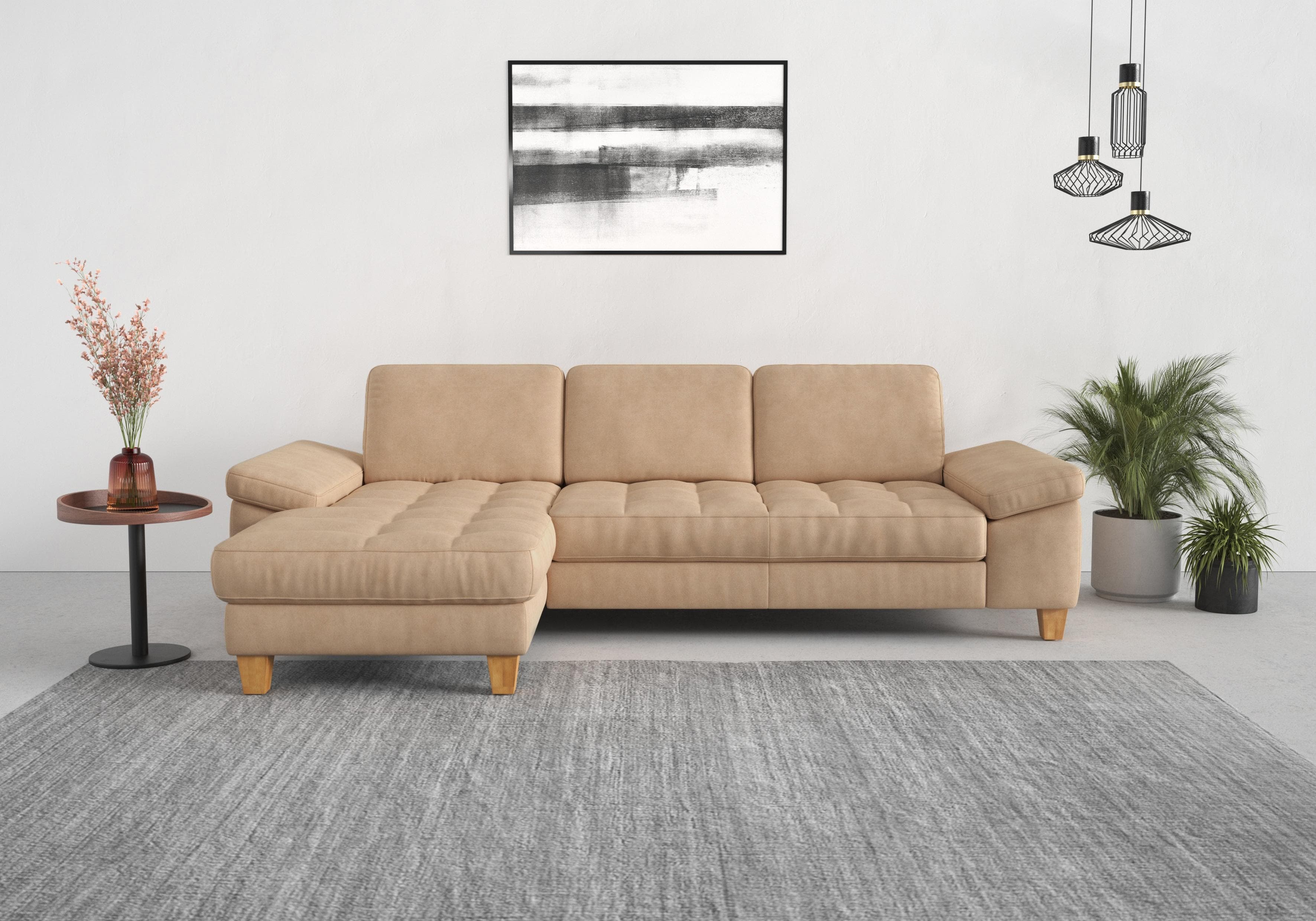 SIT & MORE Ecksofa Westham L-Form Macciato mit Recamiere