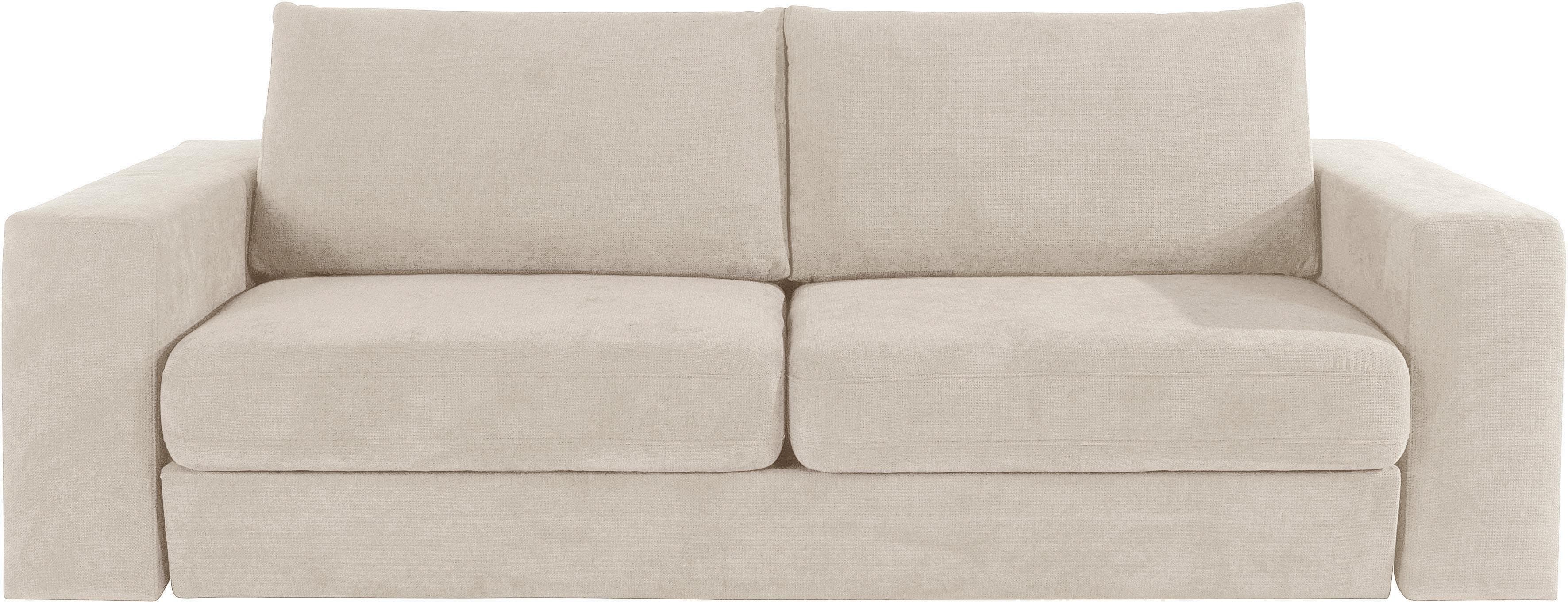 LOOKS by Wolfgang Joop 4-Sitzer Sofa Looksv Beige mit 2 Hockern