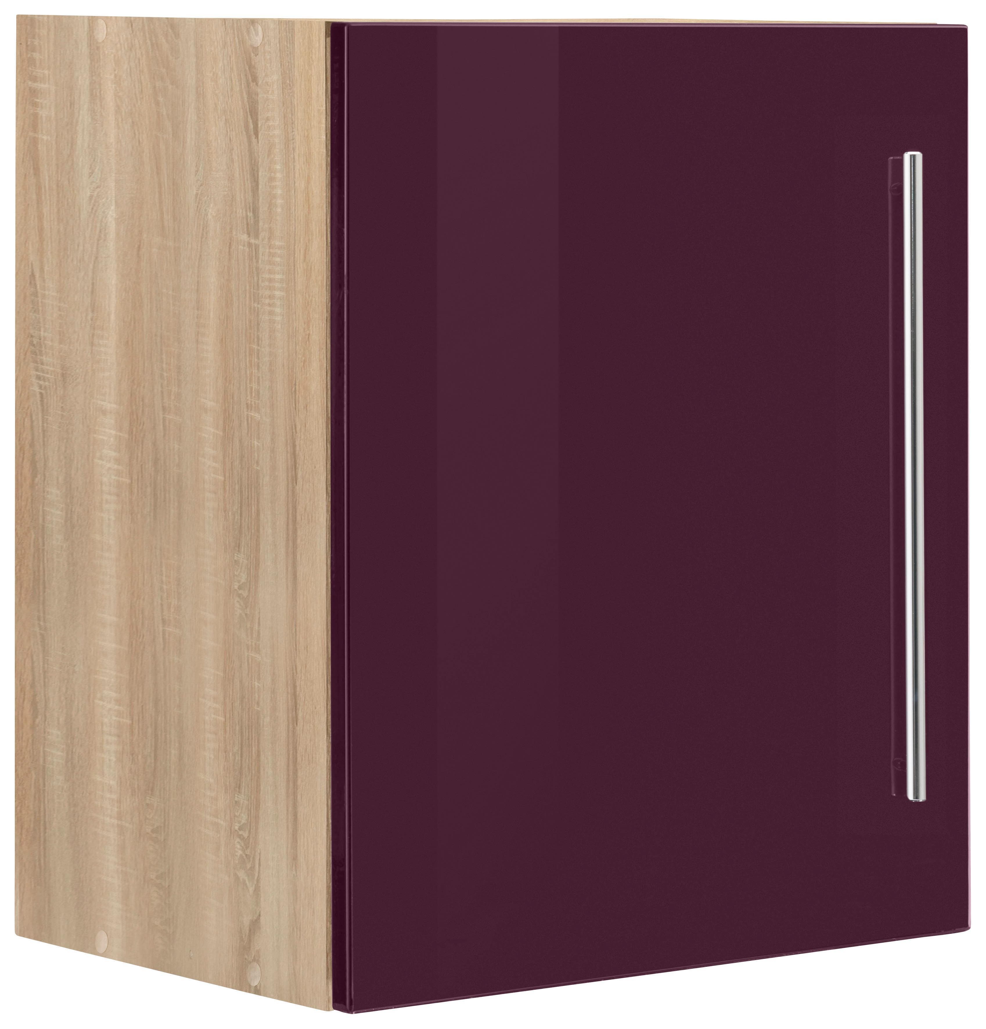 Hängeschrank Kochstation KS-Samos Aubergine Hochglanz Eiche Sonoma